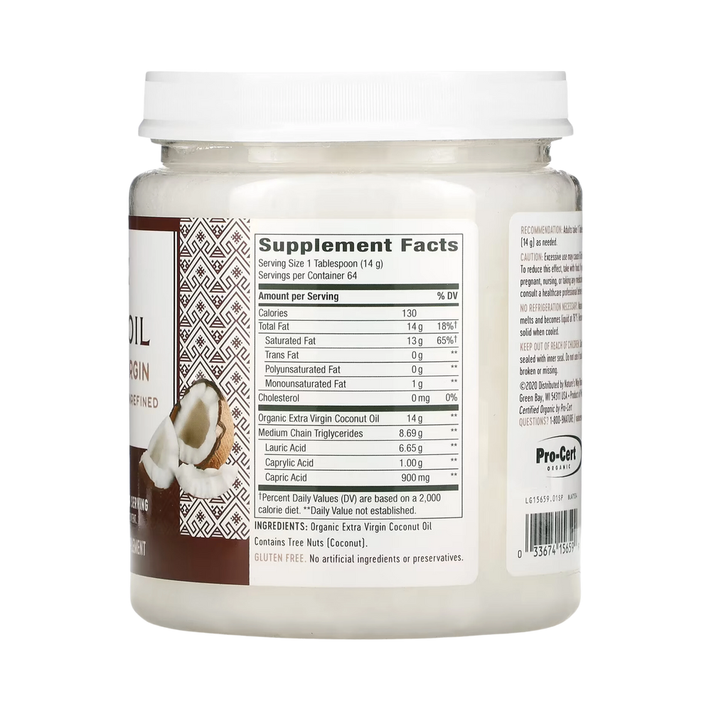 Nature's Way, Organic Extra Virgin Coconut Oil, 32 Oz