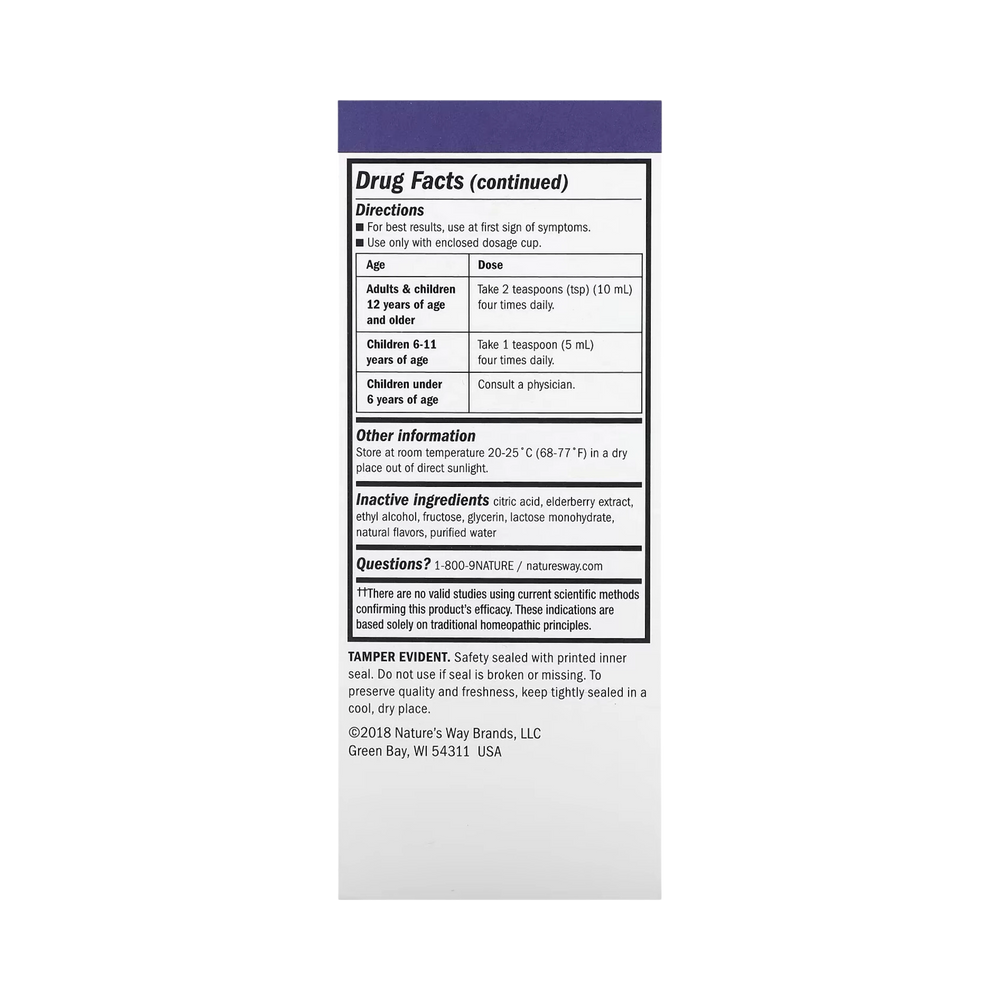 Nature's Way, Sambucus, Alpha CF, Multi-Symptom Flucare, With Elderberry, 4 Fl Oz