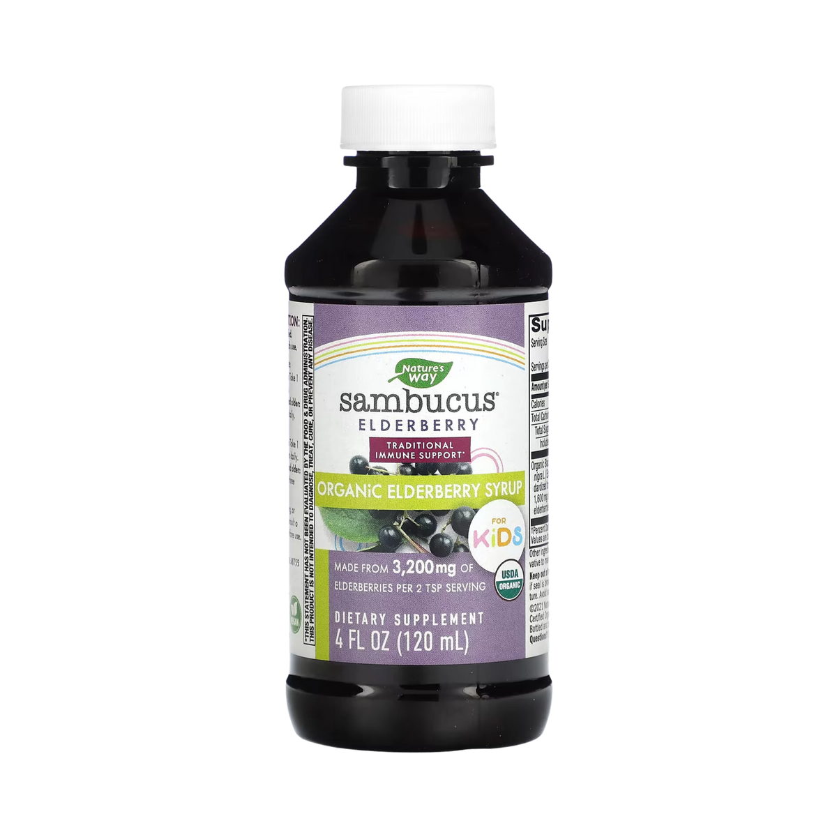 Nature's Way, Sambucus for Kids, Organic Elderberry Syrup, 4 Fl Oz