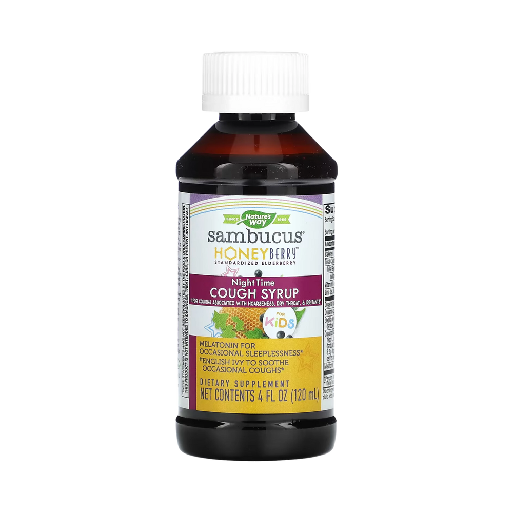 Nature's Way, Sambucus HoneyBerry NightTime Cough Syrup for Kids, 4 Oz