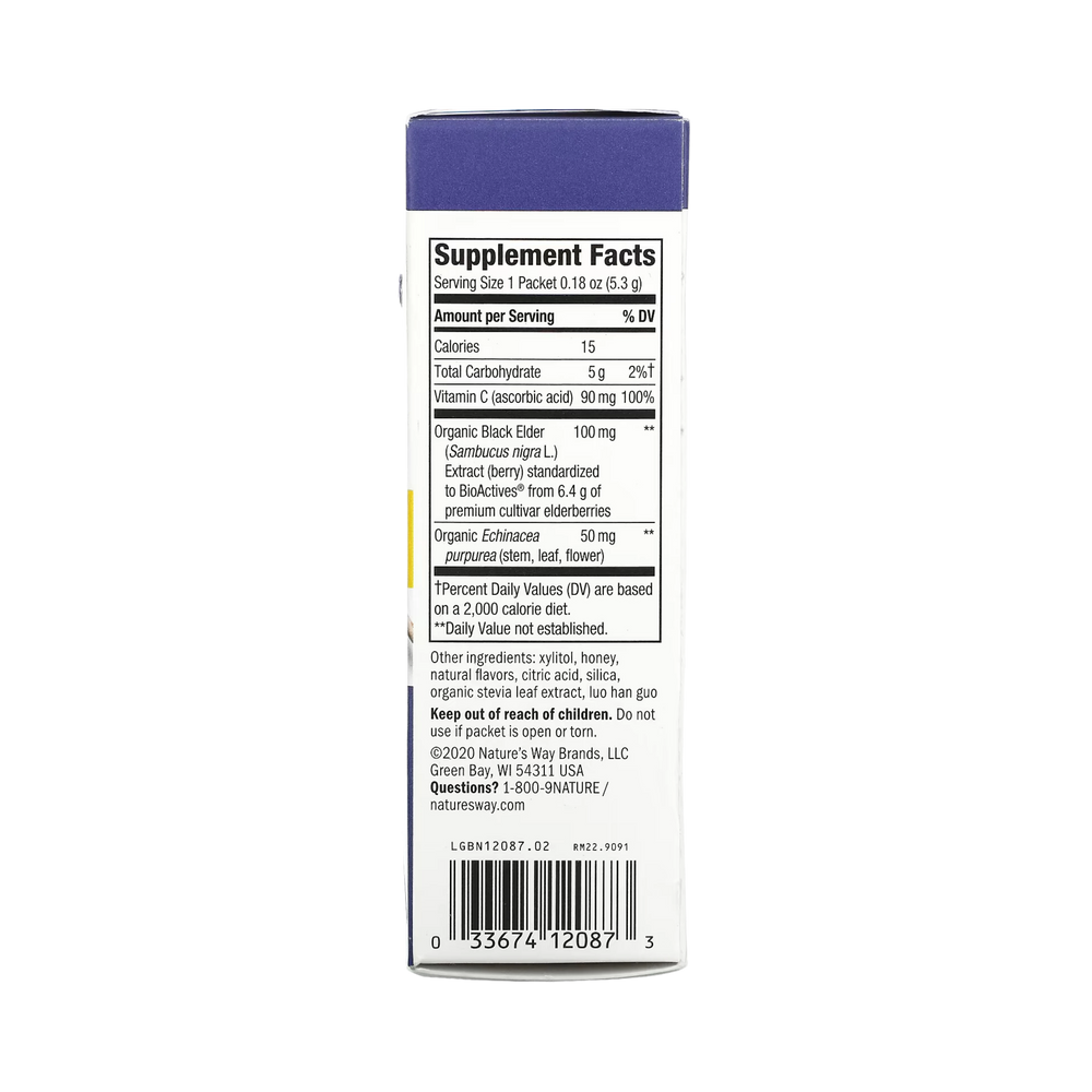 Nature's Way, Sambucus Hot Drink Mix, Honey Lemon Berry Flavoured, 10 Packets