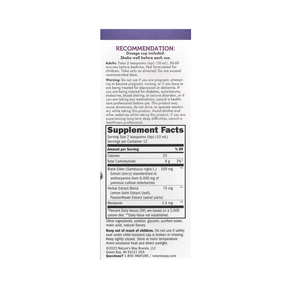 Nature's Way, Sambucus NightTime Syrup, 4 Oz