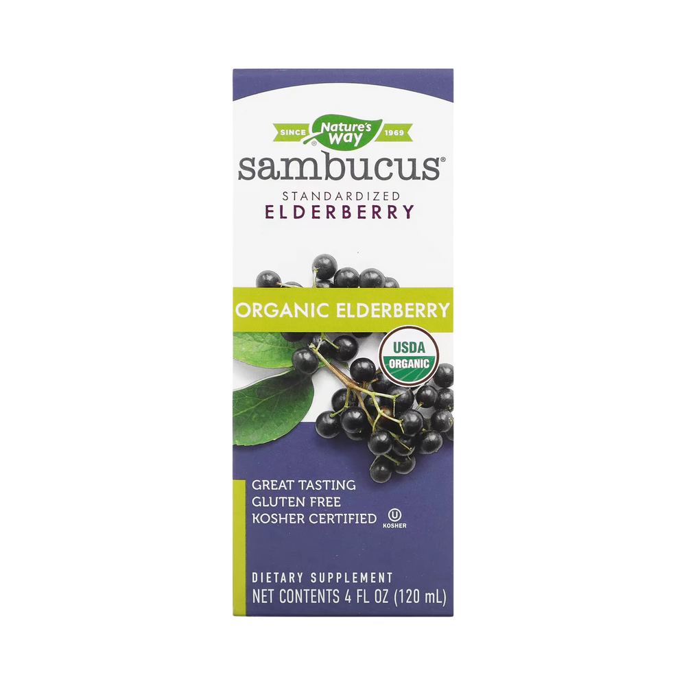 Nature's Way, Sambucus Organic Elderberry Syrup, 4 Oz