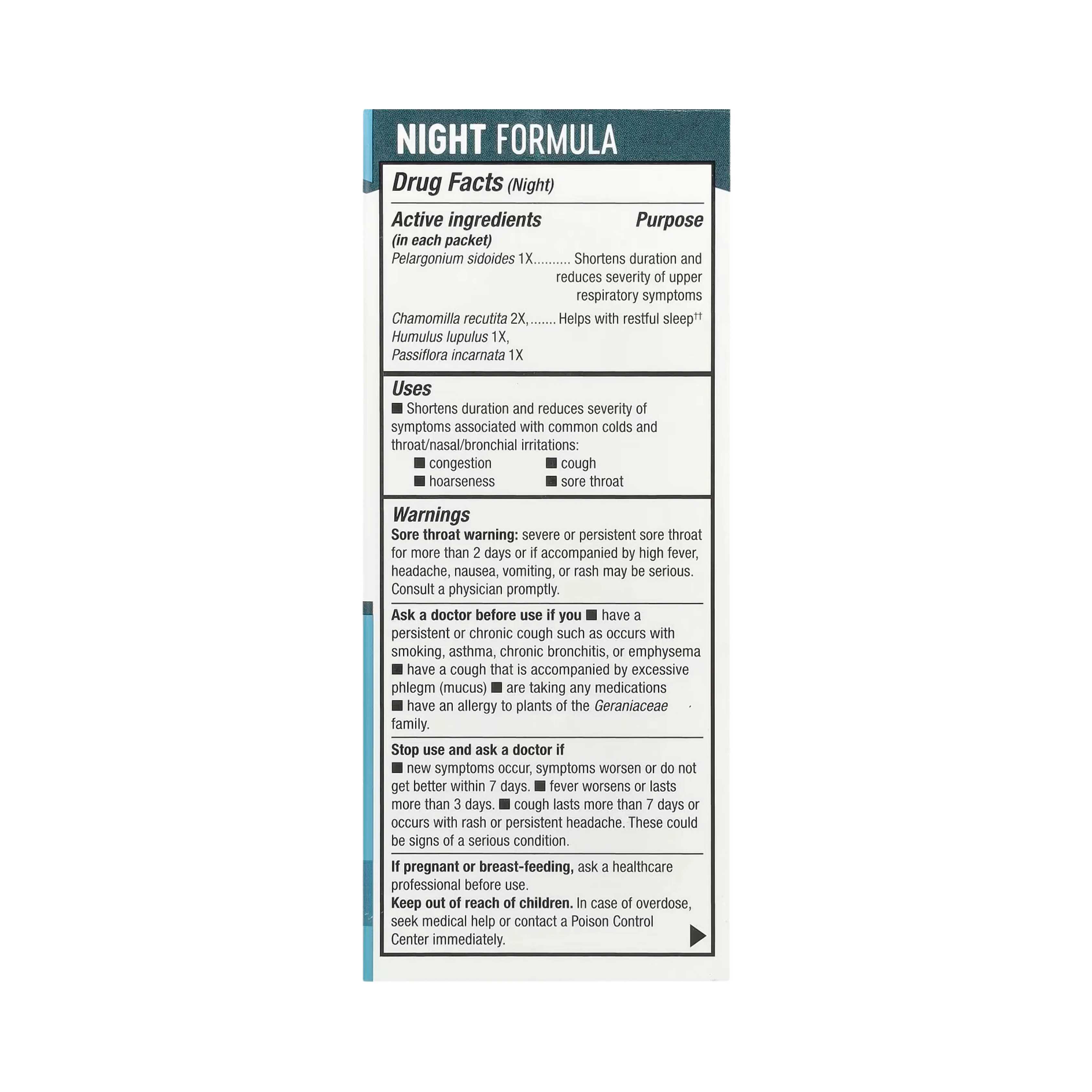 Nature's Way, Umcka, Cold Care, Day + Night, Soothing Hot Drink, Lemon-Citrus, Honey-Lemon, 12 Packets, 0.17 Oz Each
