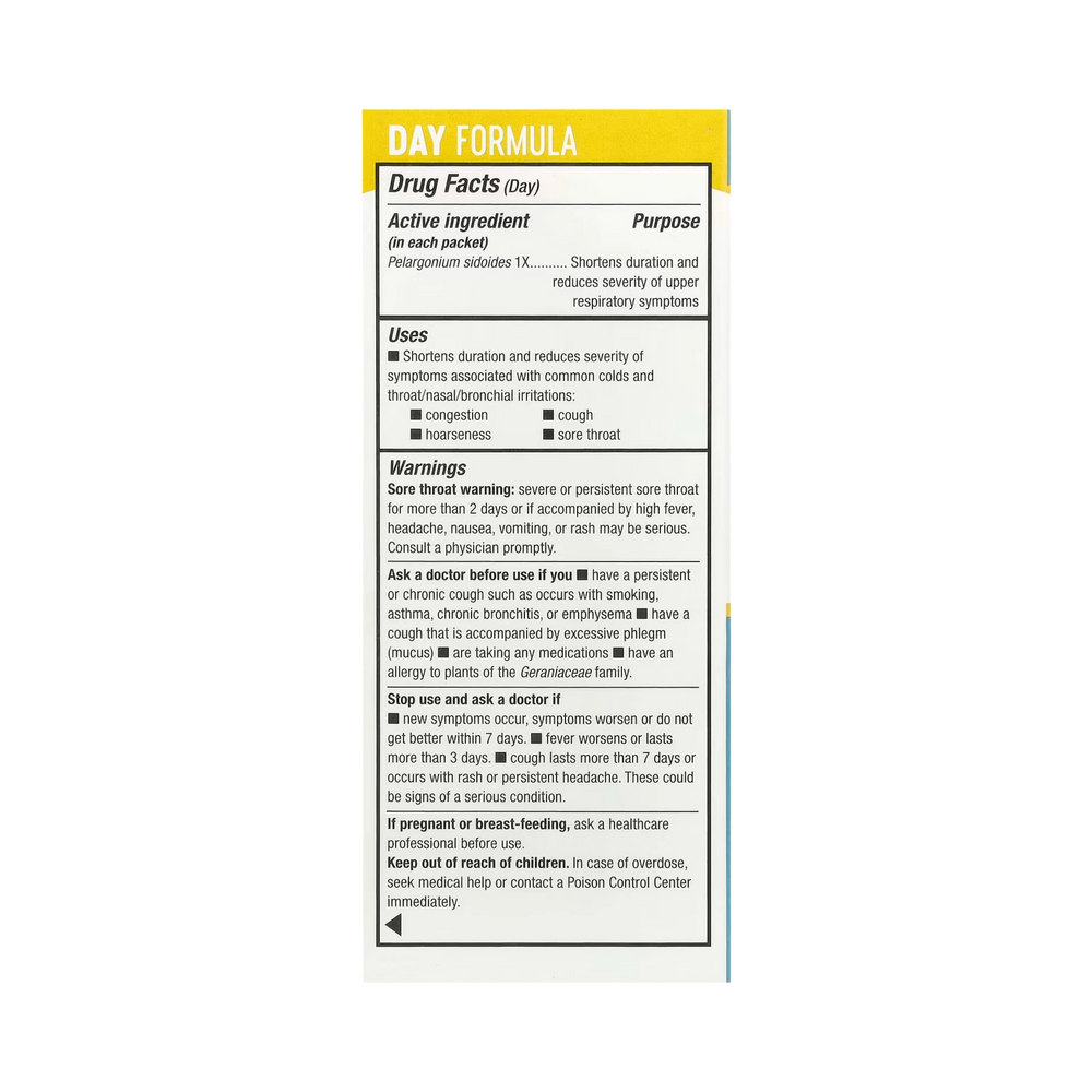 Nature's Way, Umcka, Cold Care, Day + Night, Soothing Hot Drink, Lemon-Citrus, Honey-Lemon, 12 Packets, 0.17 Oz Each