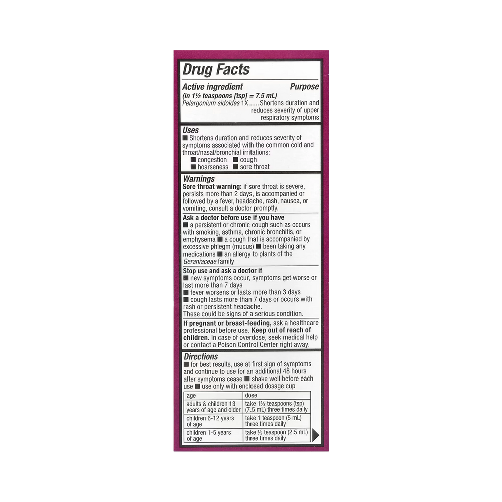 Nature's Way, Umcka, Cold Relief Syrup, Ages 1+, Cherry, 4 Fl Oz