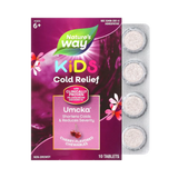 Nature's Way, Umcka, Kids Cold Relief, Non-Drowsy, For Ages 6+, Cherry, 10 Chewable Tablets