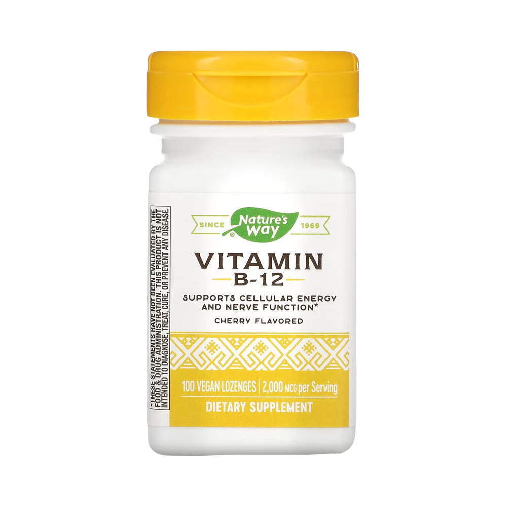 Nature's Way, Vitamin B-12, Cherry, 2,000 Mcg, 100 Vegan Lozenges
