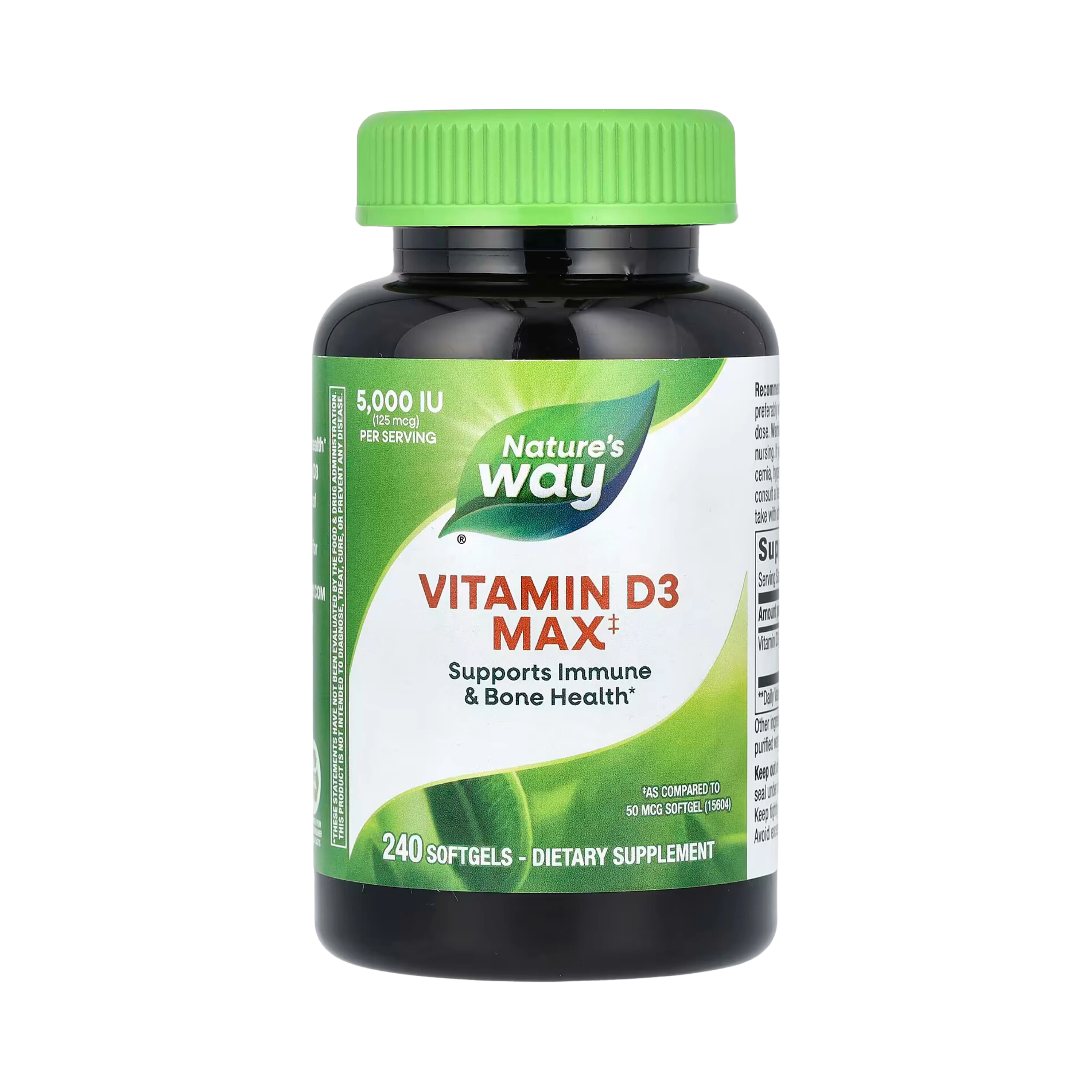 Nature's Way, Vitamin D3 Max, 125 Mcg 5,000 IU, 240 Softgels