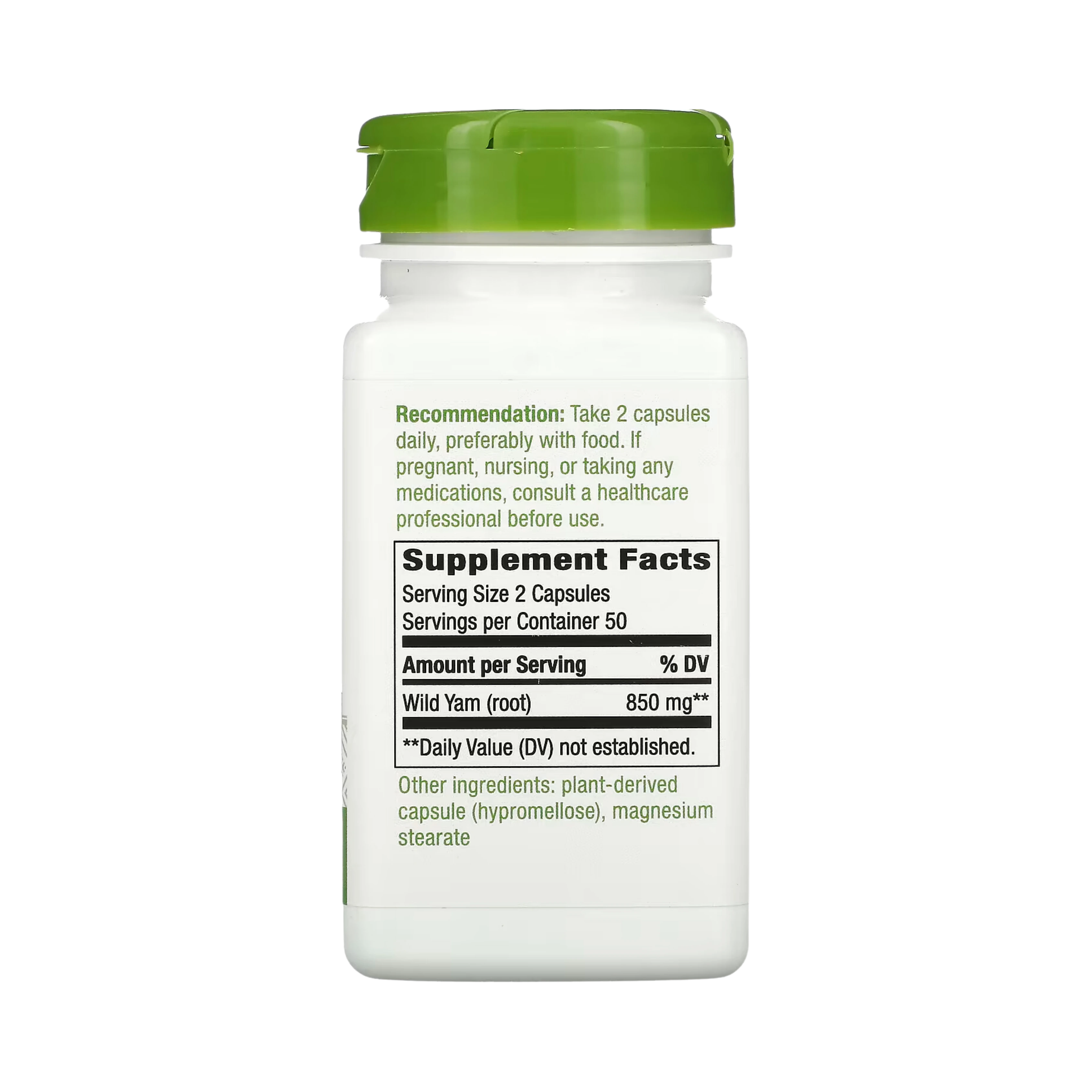 Nature's Way, Wild Yam Root, 425 Mg, 100 Vegan Capsules