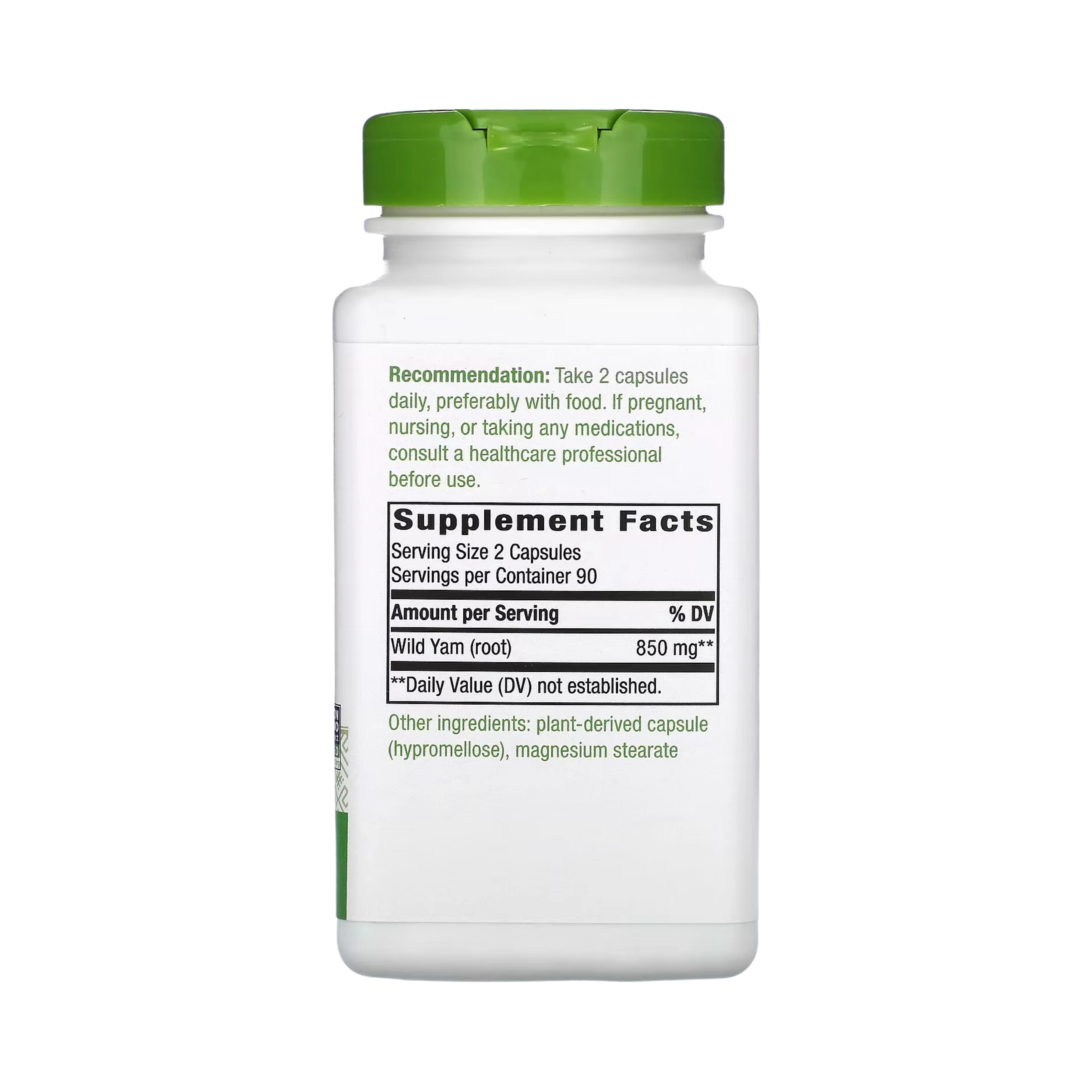 Nature's Way, Wild Yam Root, 850 Mg, 180 Vegan Capsules