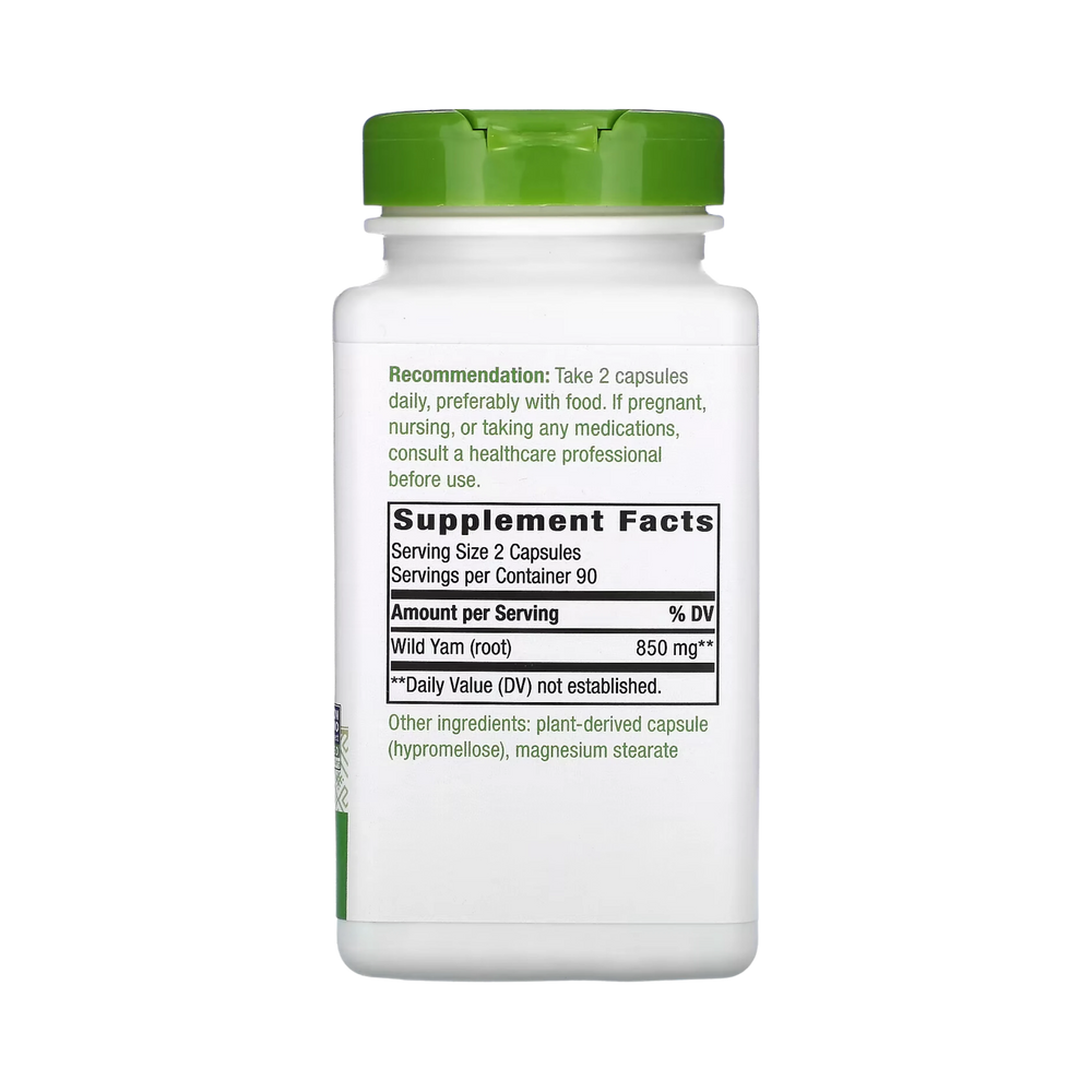 Nature's Way, Wild Yam Root, 850 Mg, 180 Vegan Capsules
