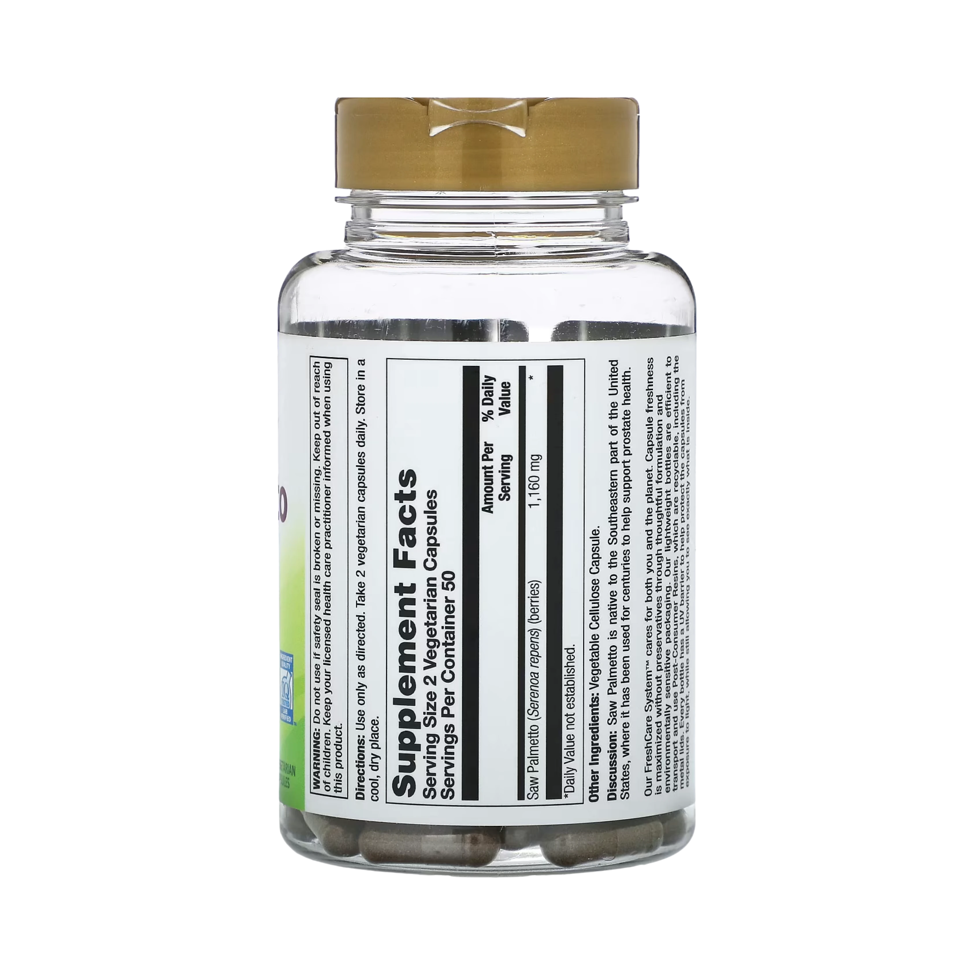 Natures Life Saw Palmetto Berries 100 Veg Capsules