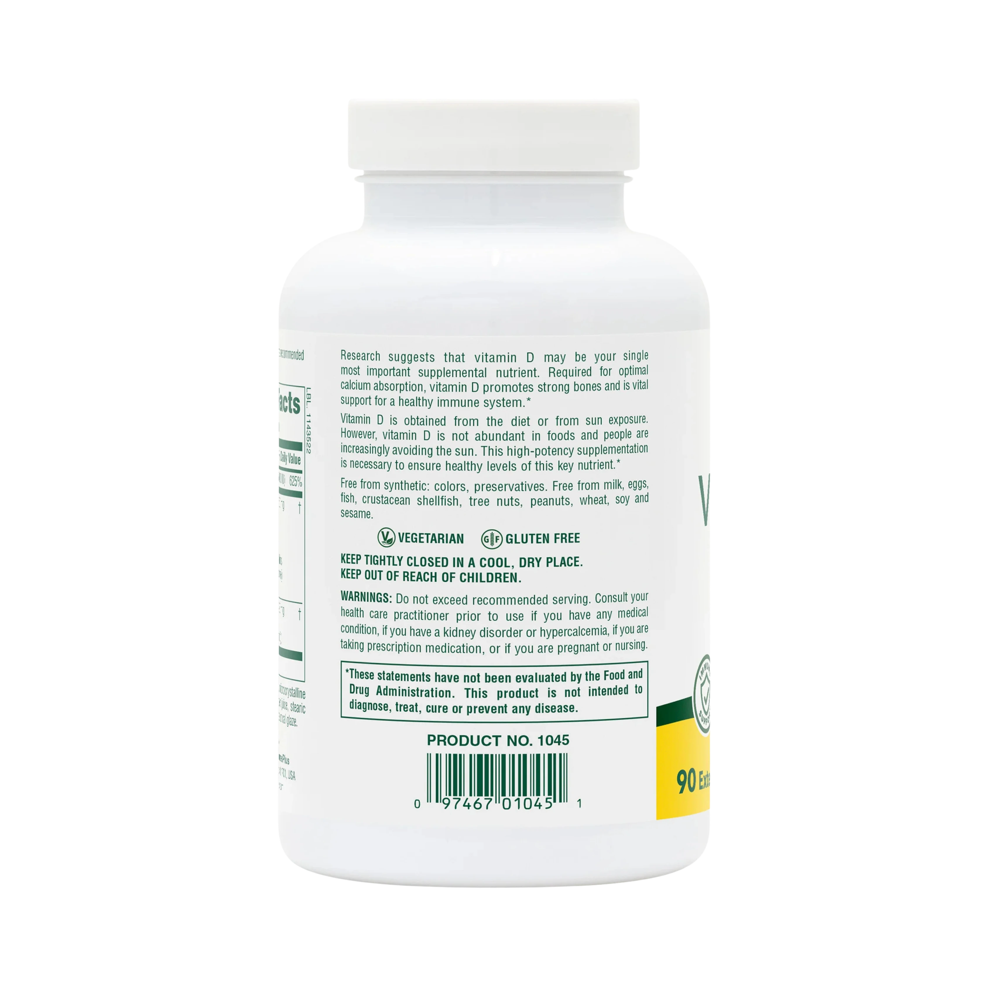 Natures Plus, Vitamin D3, Extended Release, 90 Vegan Tablets