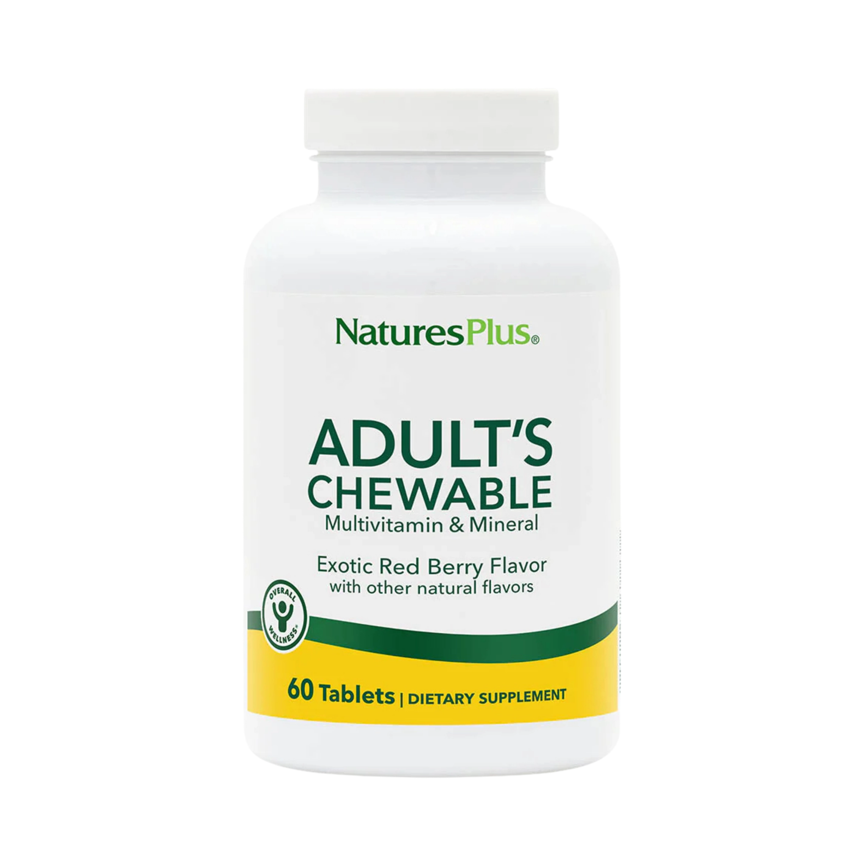 NaturesPlus, Adult's Chewable Multivitamin & Mineral, Exotic Red Berry, 60 Tablets