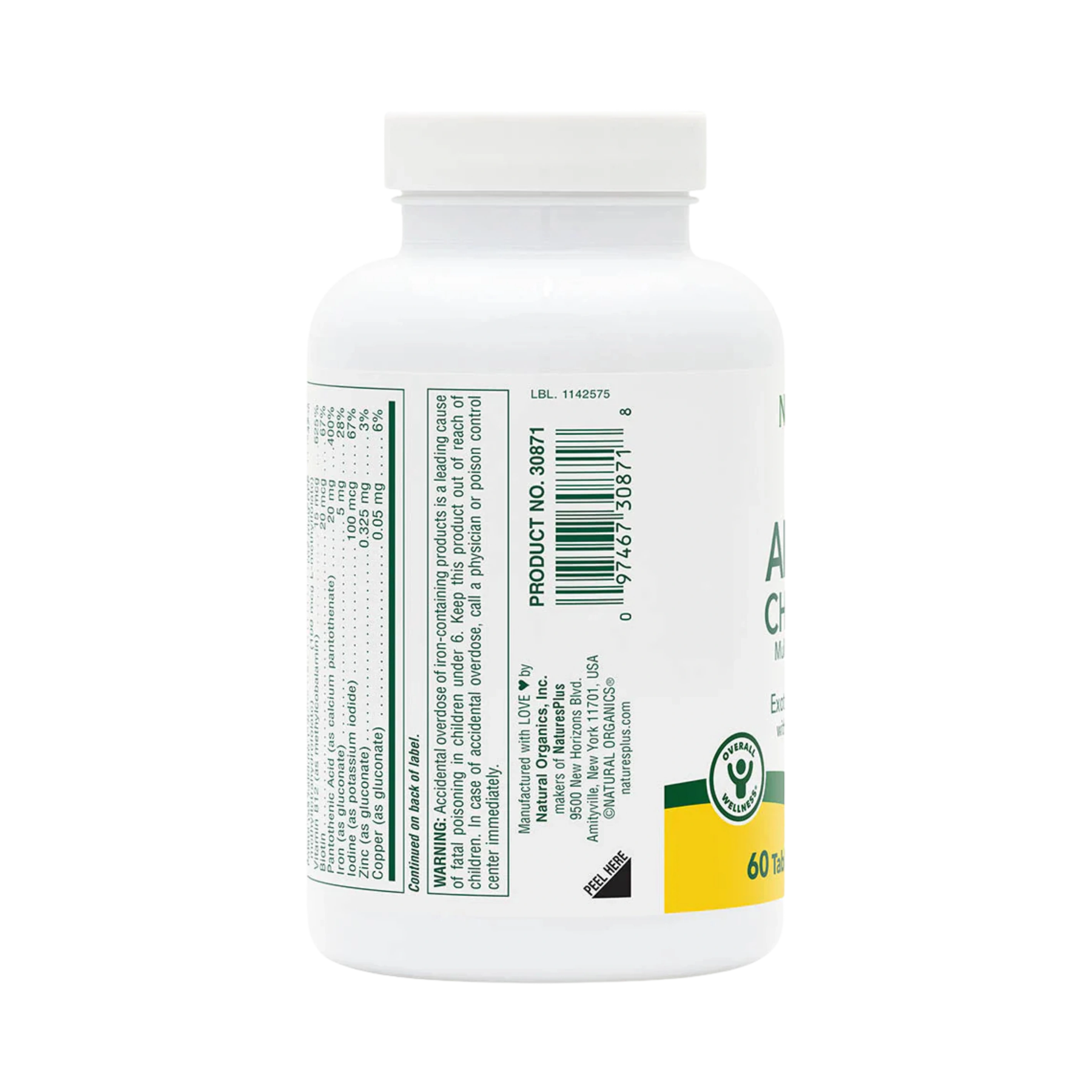 NaturesPlus, Adult's Chewable Multivitamin & Mineral, Exotic Red Berry, 60 Tablets