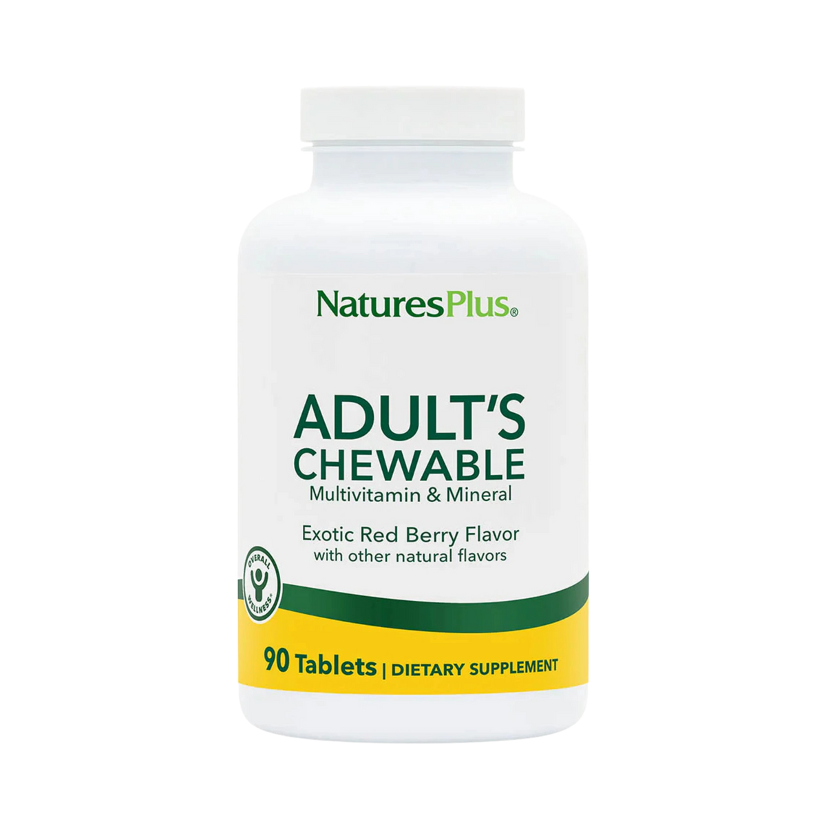 NaturesPlus, Adult's Chewable Multivitamin & Mineral, Exotic Red Berry, 90 Tablets