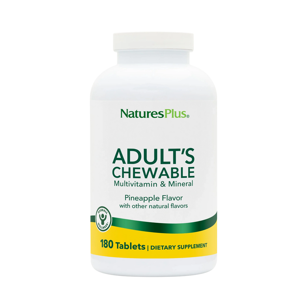 NaturesPlus, Adult's Chewable Multivitamin & Mineral, Pineapple, 180 Tablets