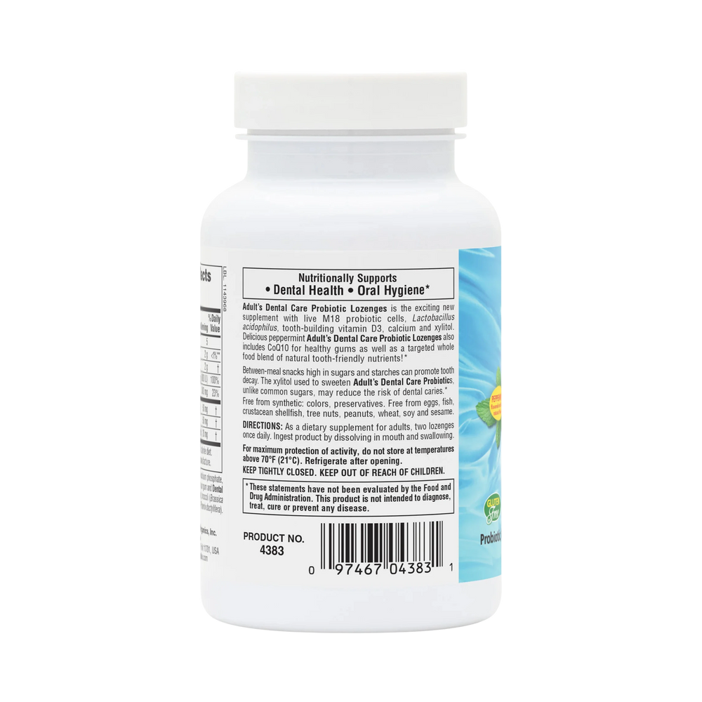 NaturesPlus, Adult's Dental Care Probiotic Lozenges, Peppermint, 60 Lozenges