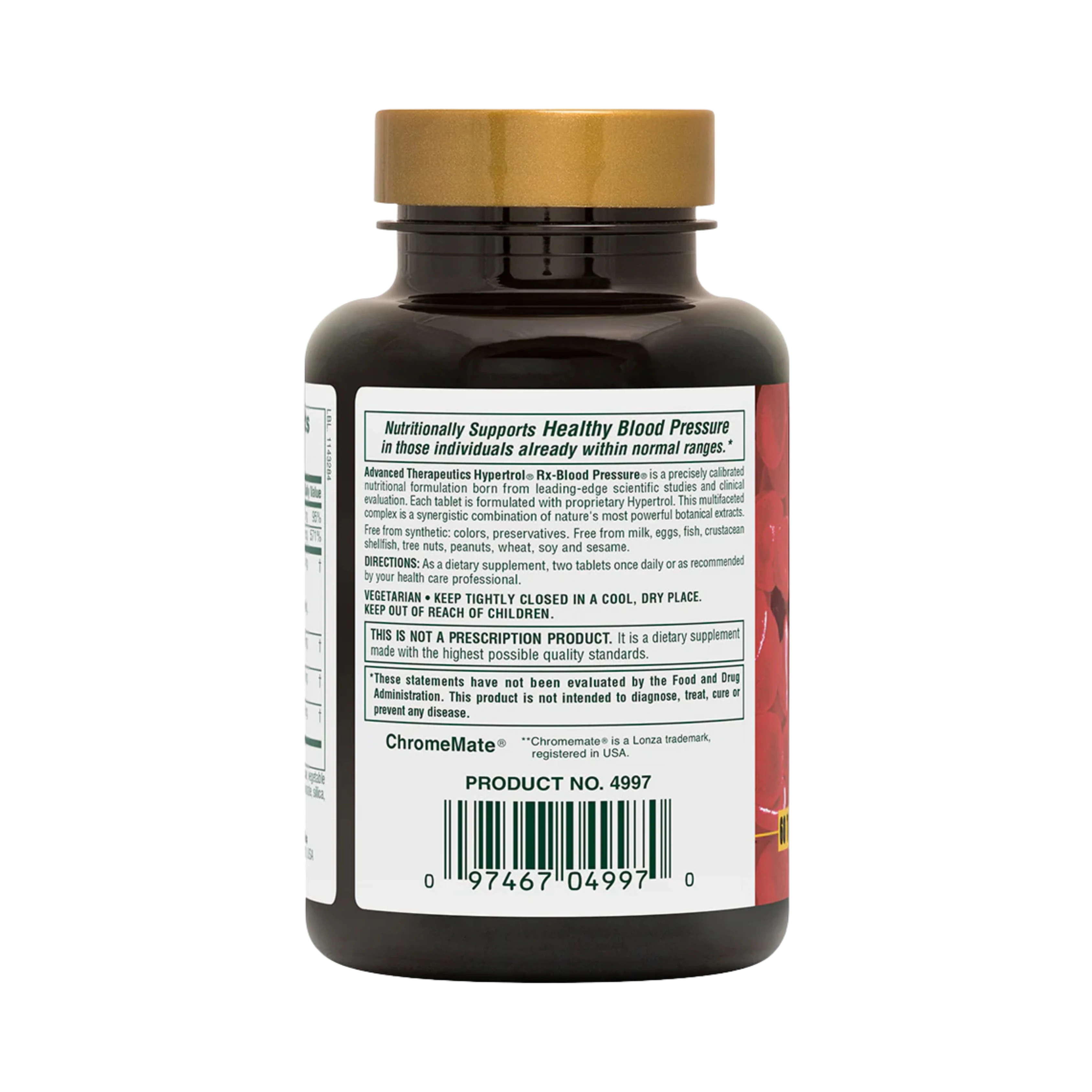 NaturesPlus, Advanced Therapeutics, Hypertrol, RX Blood Pressure, 60 Tablets