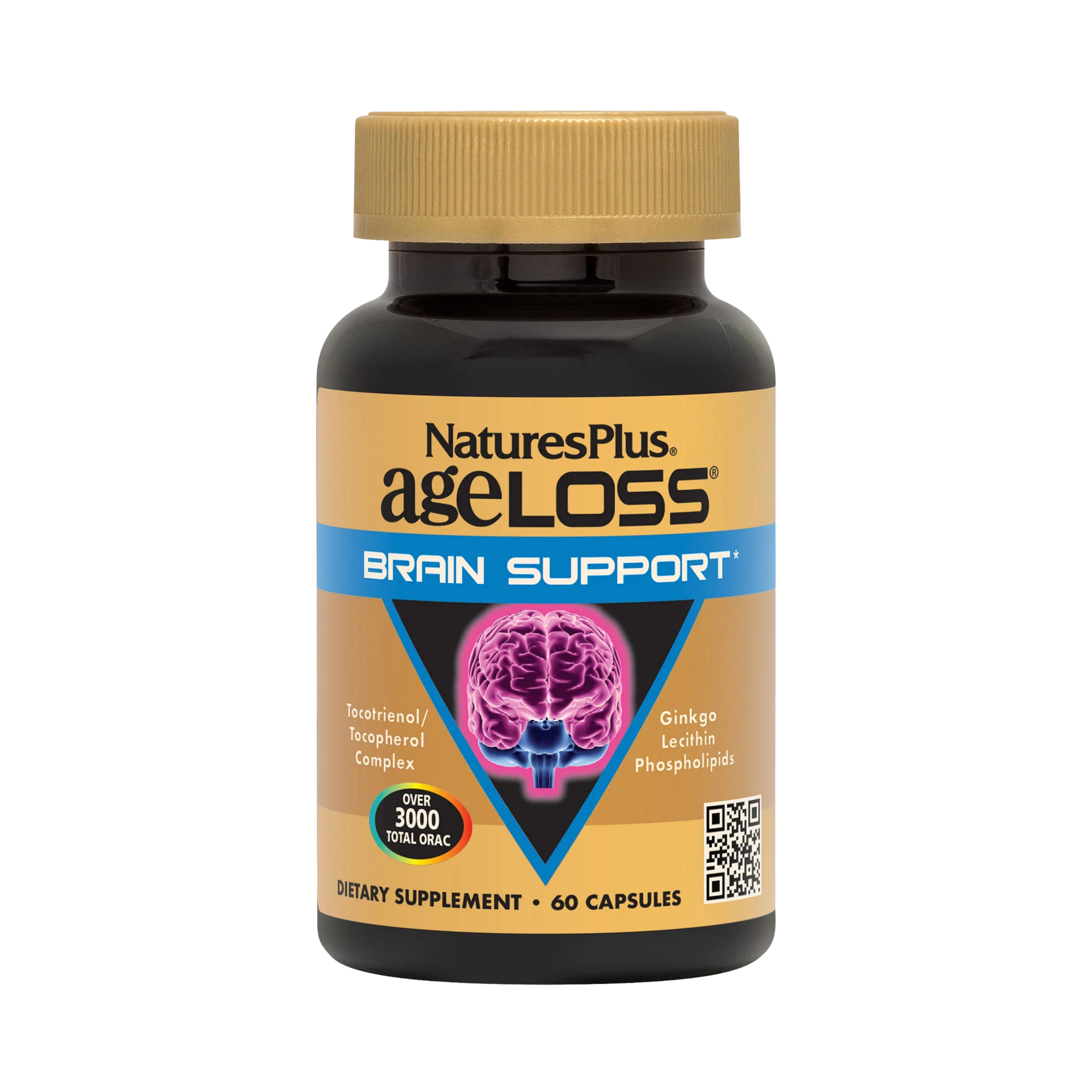 NaturesPlus, Ageloss Brain Support, 60 Veg Capsules