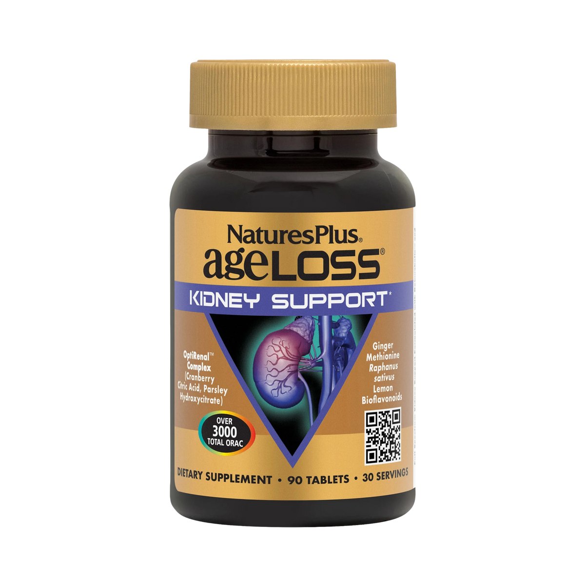 NaturesPlus, AgeLoss Kidney Support, 90 Tablets