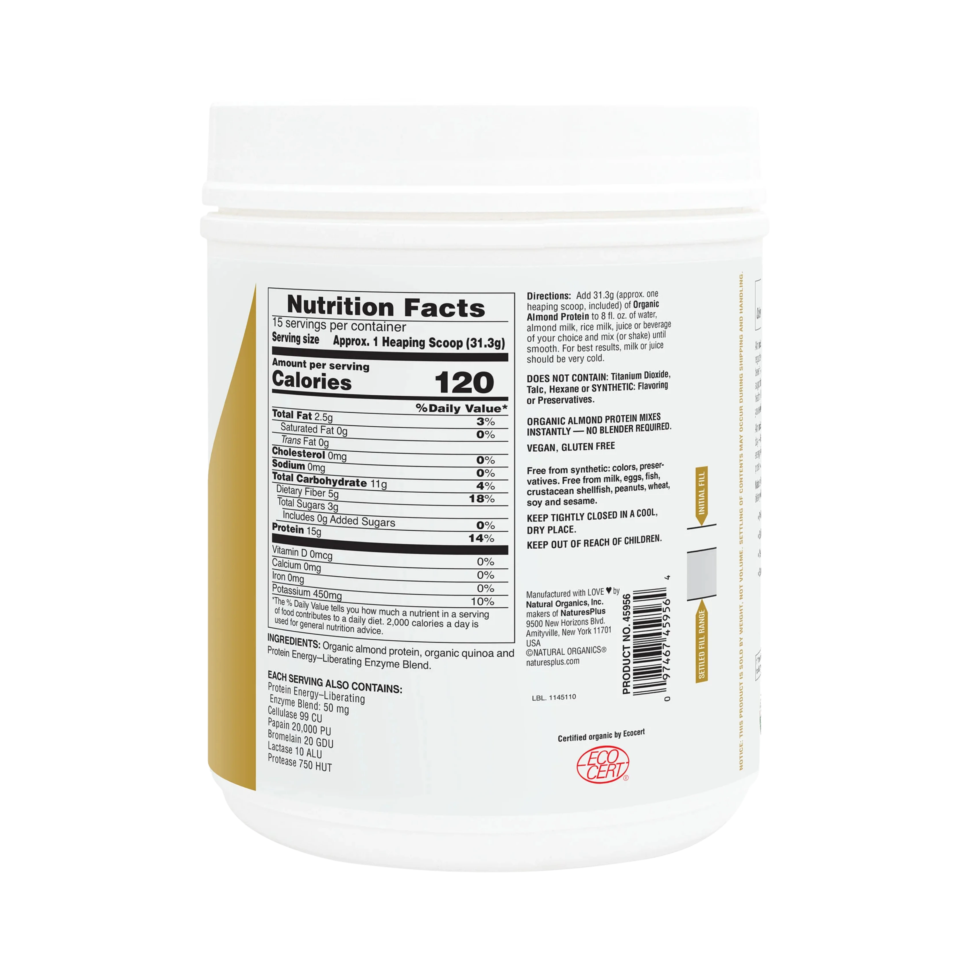 NaturesPlus, Almond Protein, 1.04 Lb Powder