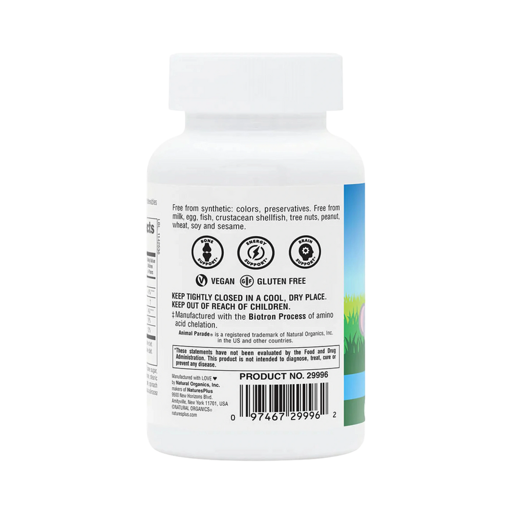 NaturesPlus, Animal Parade, Calcium, Children's Chewable Supplement, Vanilla Sundae, 90 Animal-Shaped Tablets