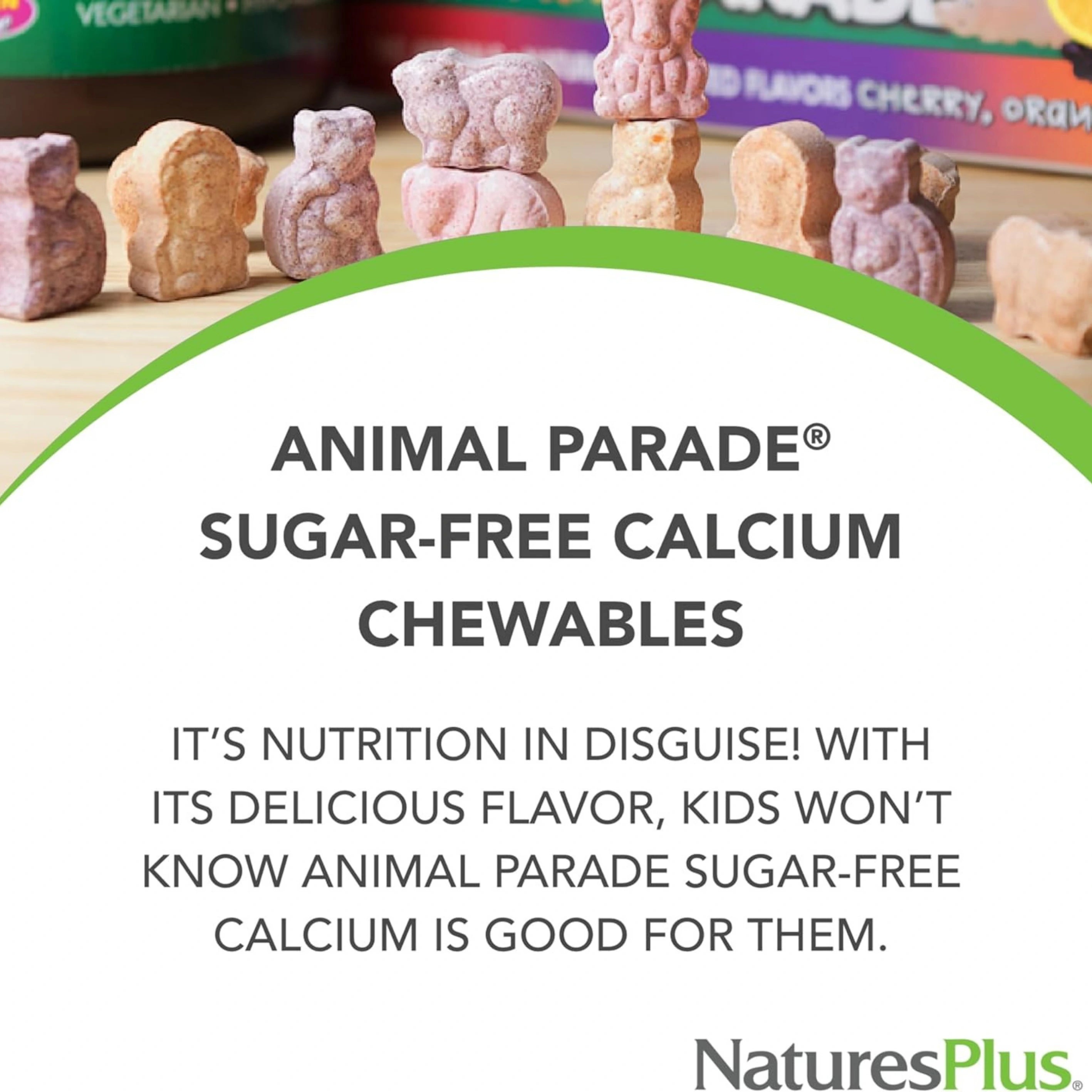 NaturesPlus, Animal Parade, Calcium Children’s Chewable Supplement, Vanilla Sundae, Sugar Free, 90 Animal-Shaped Tablets