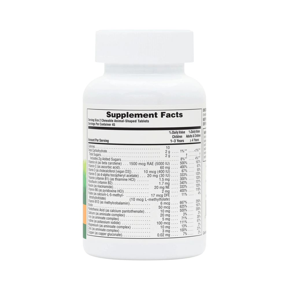 NaturesPlus, Animal Parade, Children's Chewable Multivitamin, Cherry, Grape & Orange, 90 Animal-Shaped Tablets