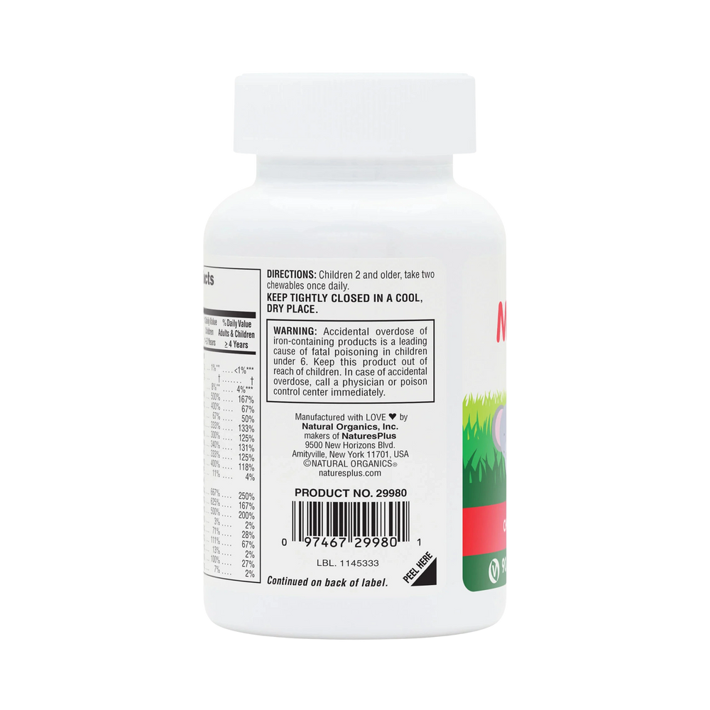 NaturesPlus, Animal Parade, Children's Chewable Multivitamin, Cherry, Grape & Orange, 90 Animal-Shaped Tablets