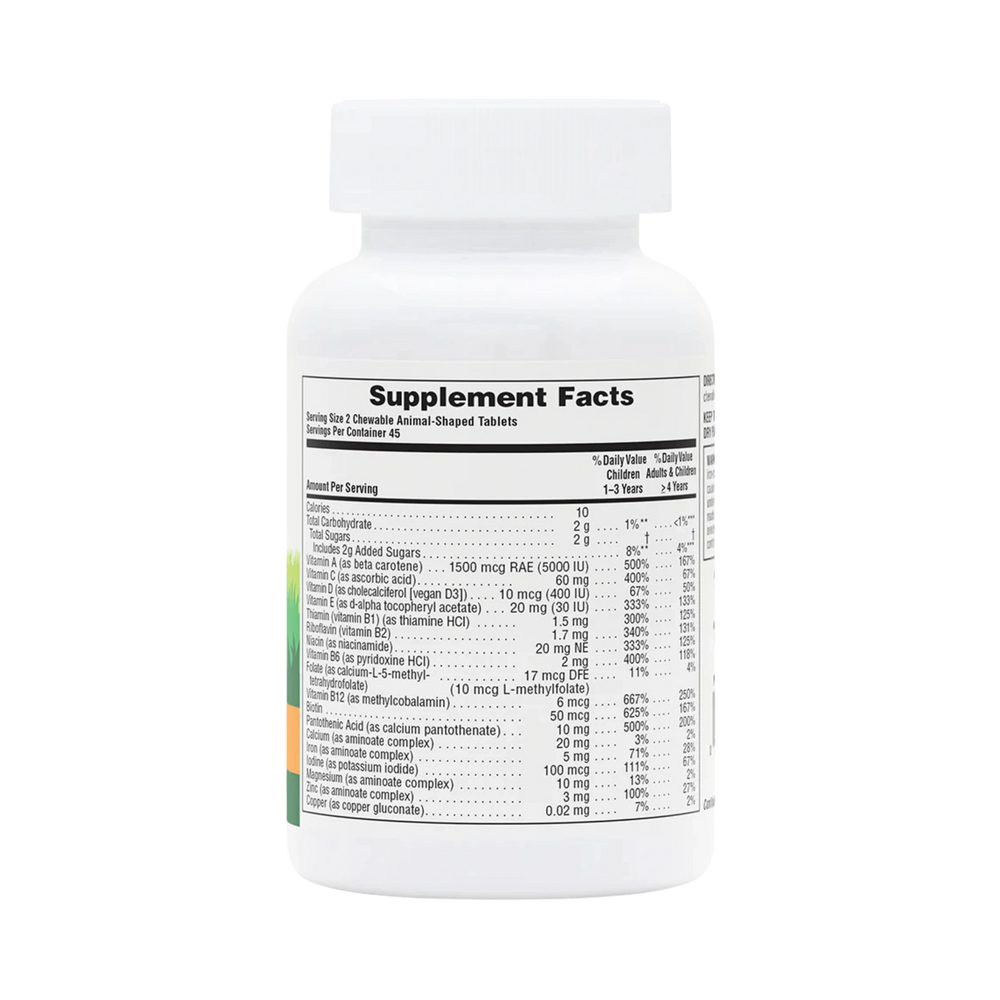 NaturesPlus, Animal Parade, Children's Chewable Multivitamin, Orange, 90 Animal-Shaped Tablets