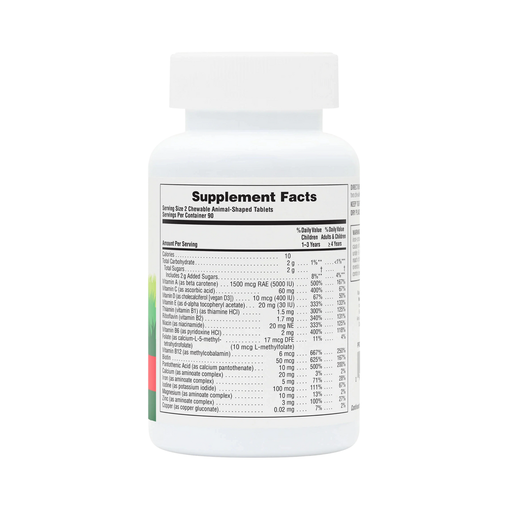 NaturesPlus, Animal Parade, Children's Chewable Multivitamin Supplement, Cherry, 180 Animal-Shaped Tablets
