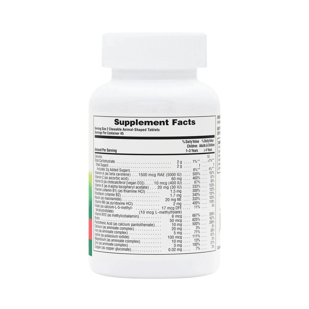 NaturesPlus, Animal Parade, Children's Chewable Multivitamin Supplement, Cherry, 90 Animal-Shaped Tablets