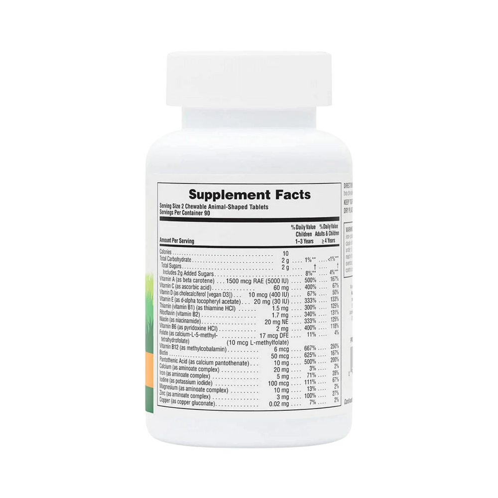 NaturesPlus, Animal Parade, Children's Chewable Multivitamin Supplement, Orange, 180 Animal-Shaped Tablets