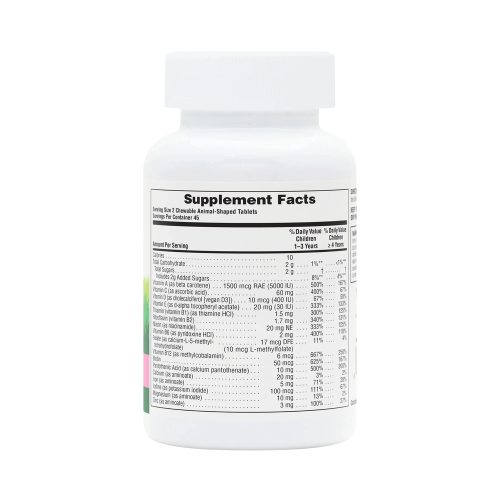 NaturesPlus, Animal Parade, Children's Chewable Multivitamin Supplement, Watermelon, 90 Animal-Shaped Tablets