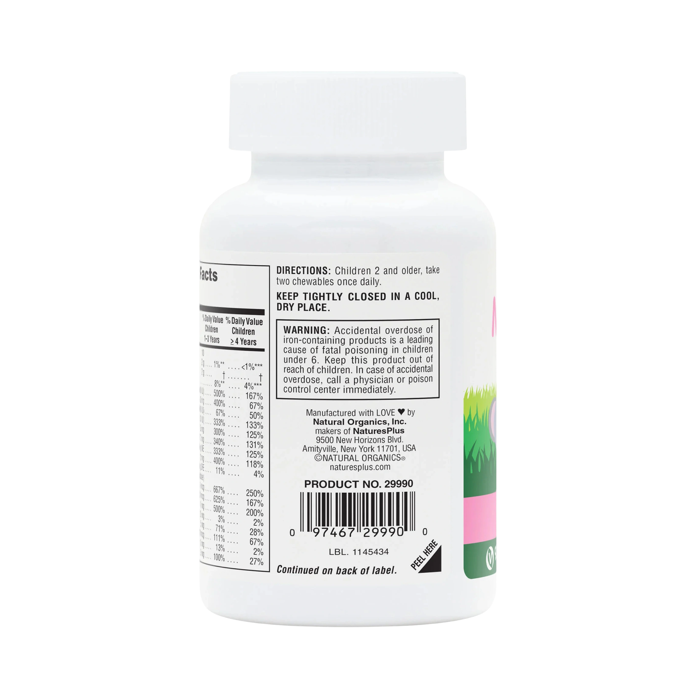 NaturesPlus, Animal Parade, Children's Chewable Multivitamin Supplement, Watermelon, 90 Animal-Shaped Tablets