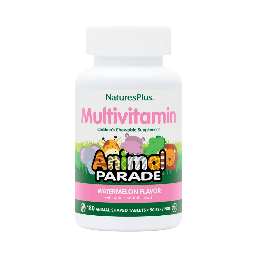 NaturesPlus, Animal Parade, Children's Chewable Supplement, Watermelon, 180 Animal-Shaped Tablets