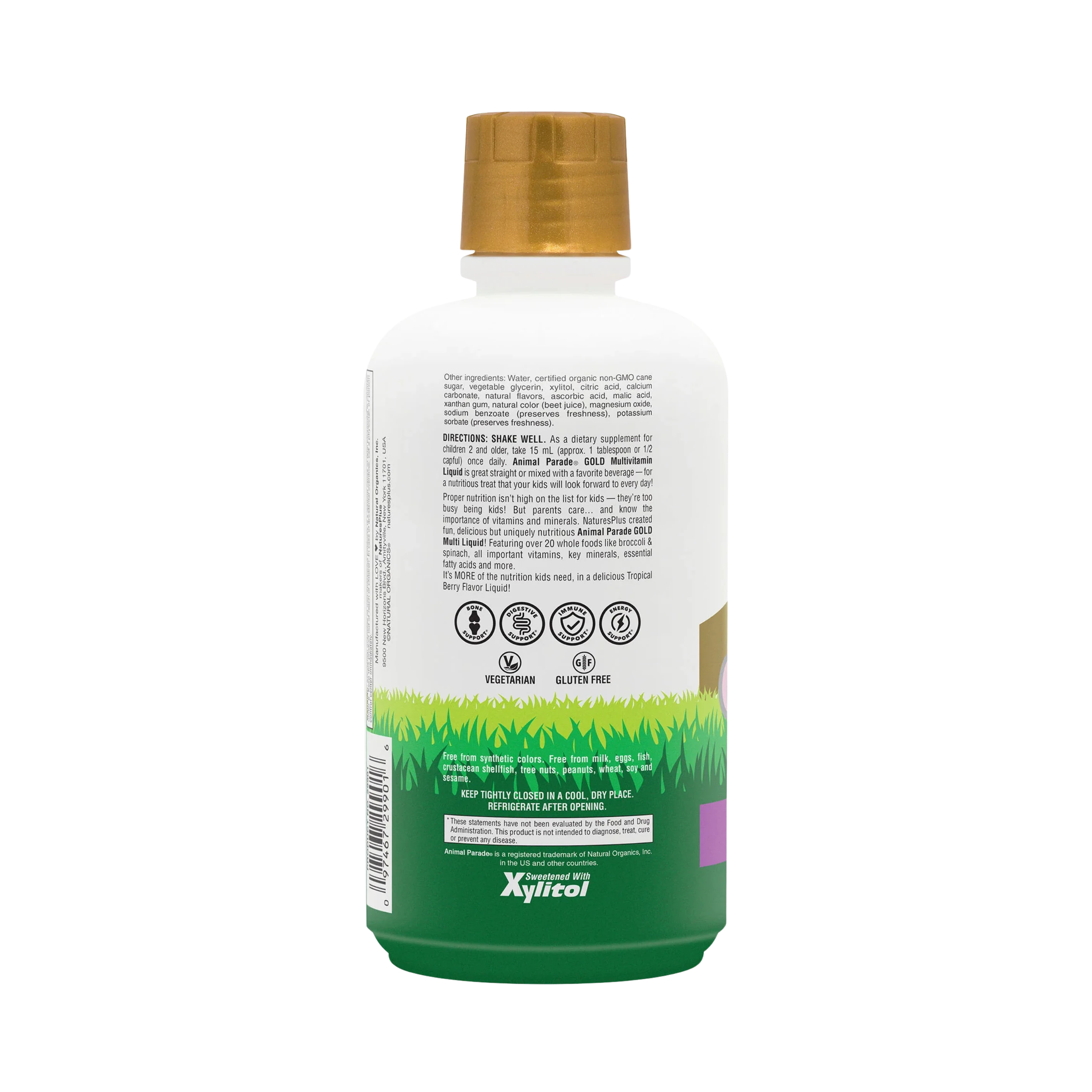 NaturesPlus, Animal Parade Gold, Multivitamin Liquid, Tropical Berry, 30 Fl Oz