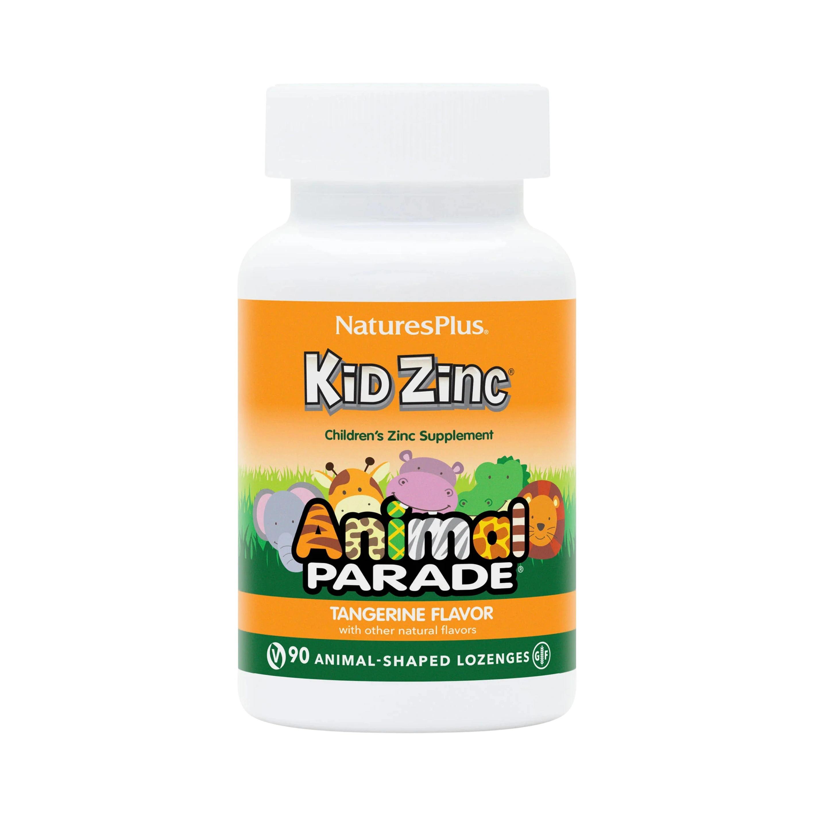 NaturesPlus, Animal Parade, Kid Zinc, Tangerine, 90 Animal-Shaped Lozenges