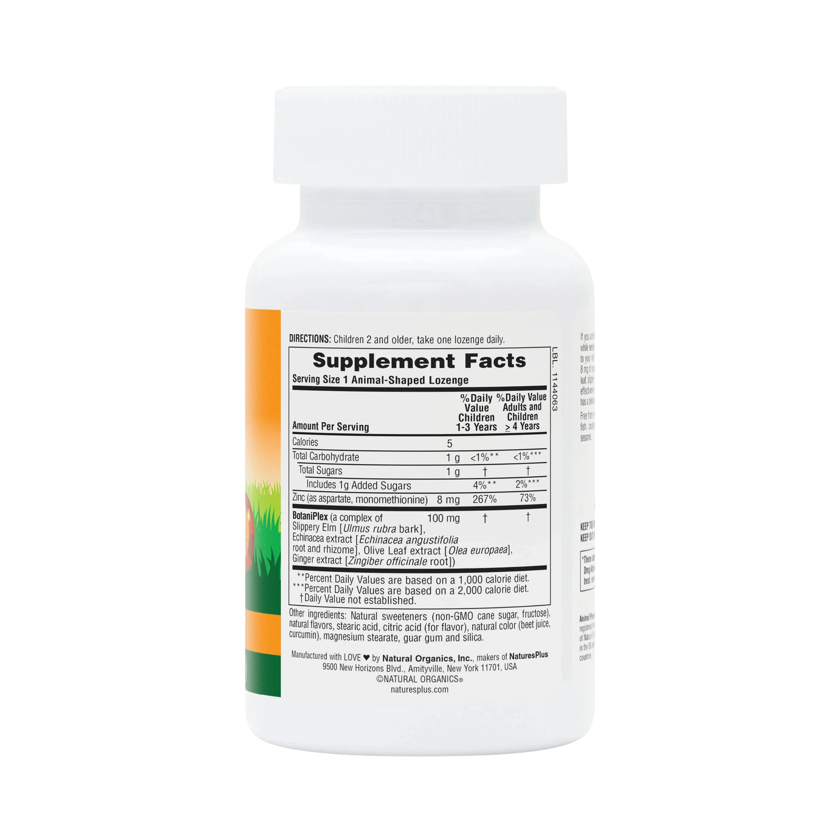 NaturesPlus, Animal Parade, Kid Zinc, Tangerine, 90 Animal-Shaped Lozenges