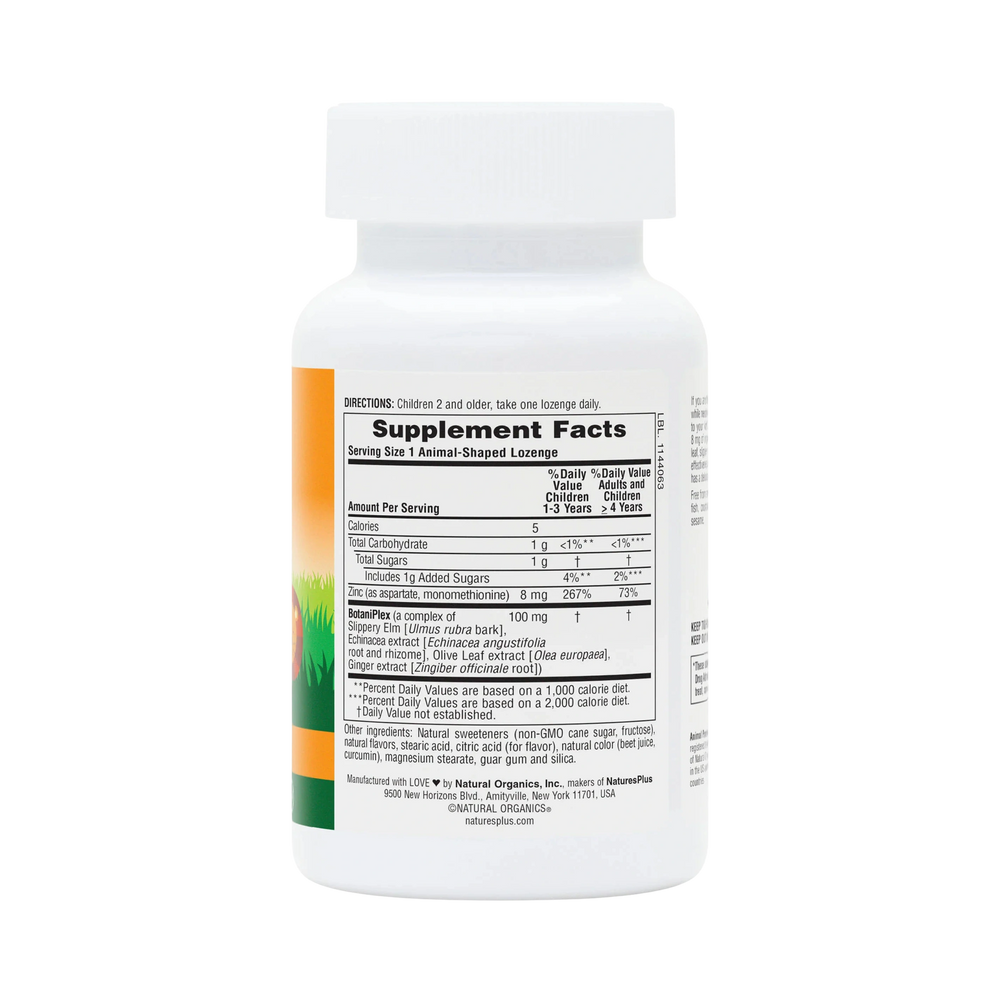 NaturesPlus, Animal Parade, Kid Zinc, Tangerine, 90 Animal-Shaped Lozenges