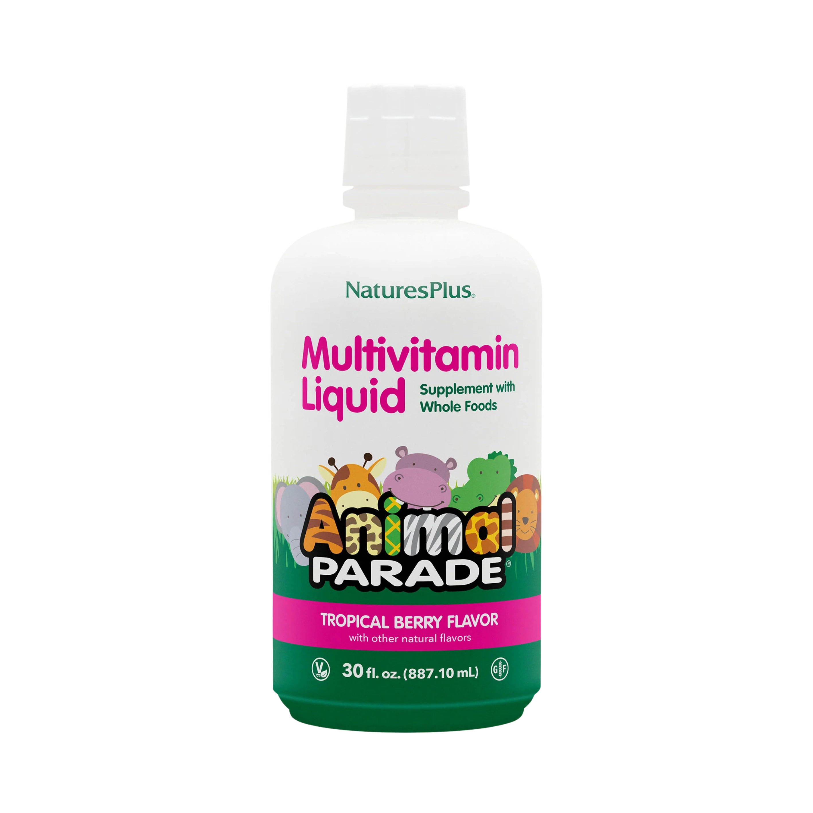 NaturesPlus, Animal Parade, Multivitamin Liquid, Tropical Berry, 30 Fl Oz