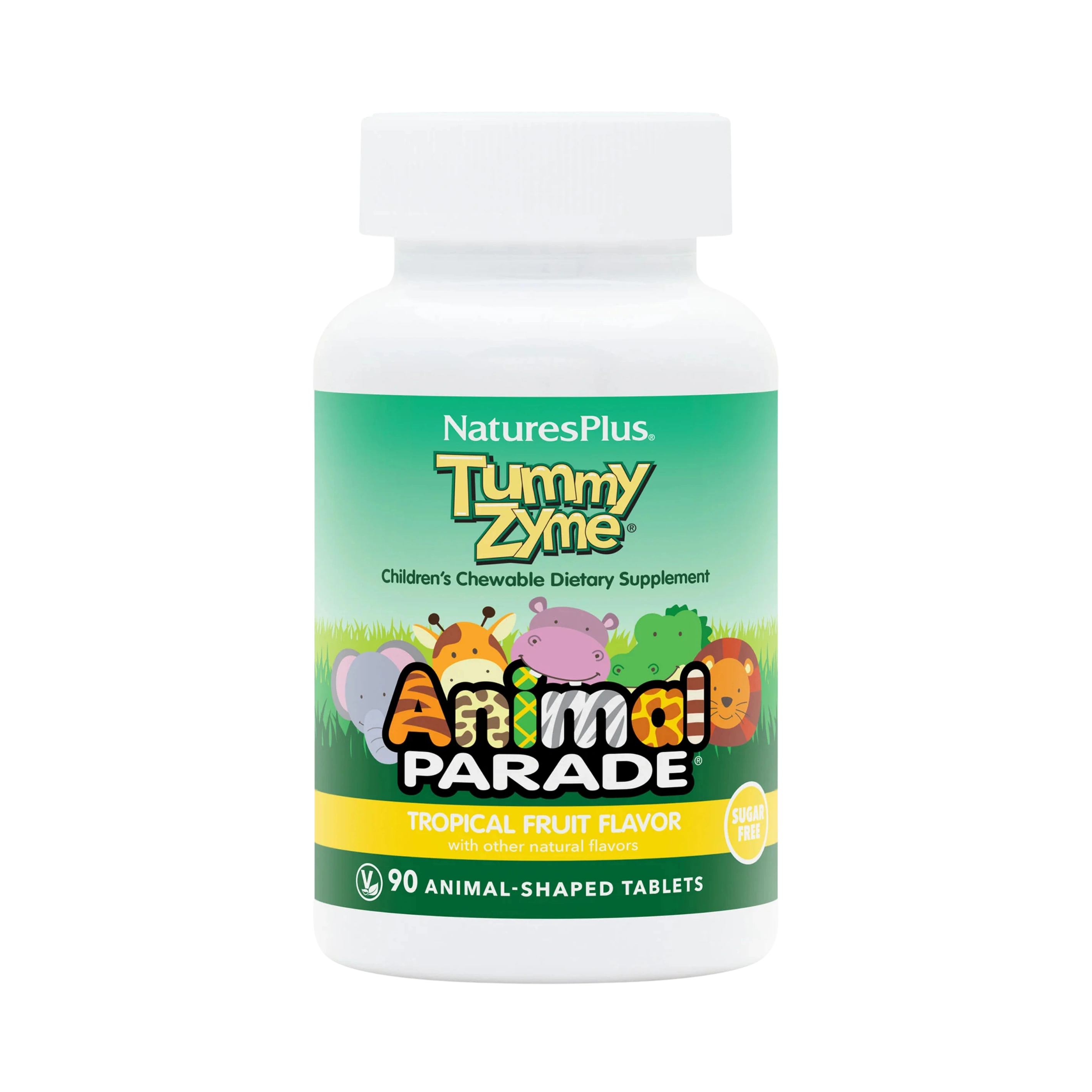 NaturesPlus, Animal Parade, Tummy Zyme, Tropical Fruit , 90 Animal-Shaped Tablets