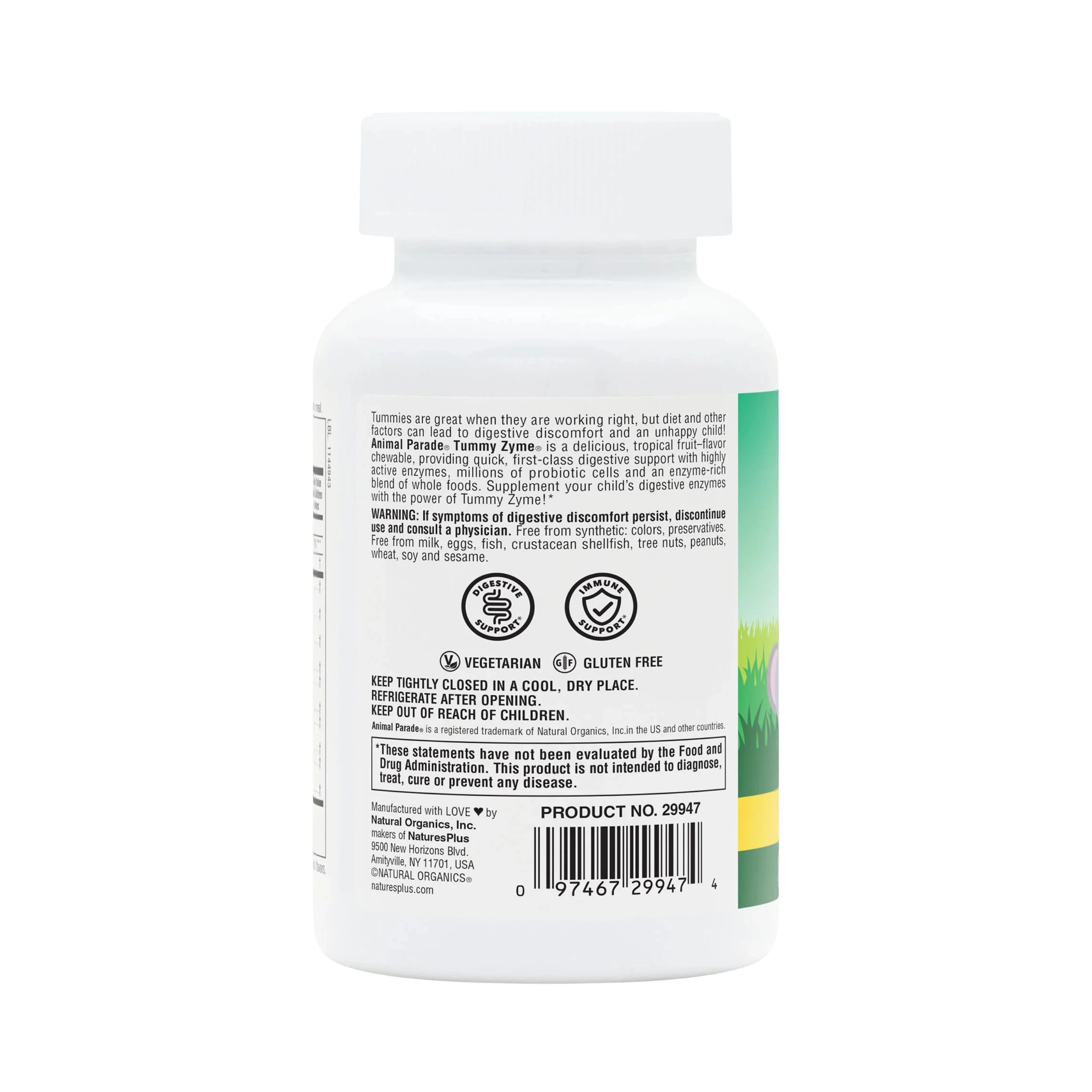 NaturesPlus, Animal Parade, Tummy Zyme, Tropical Fruit , 90 Animal-Shaped Tablets