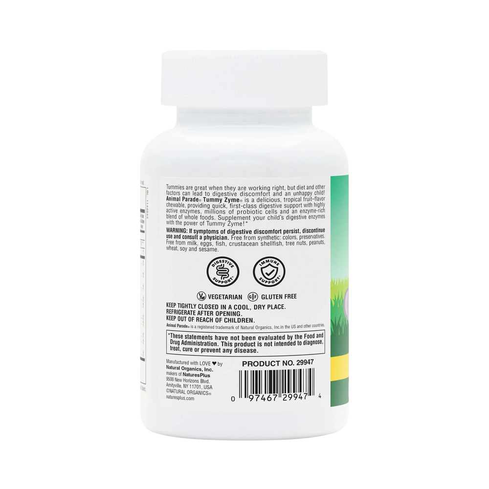 NaturesPlus, Animal Parade, Tummy Zyme, Tropical Fruit , 90 Animal-Shaped Tablets