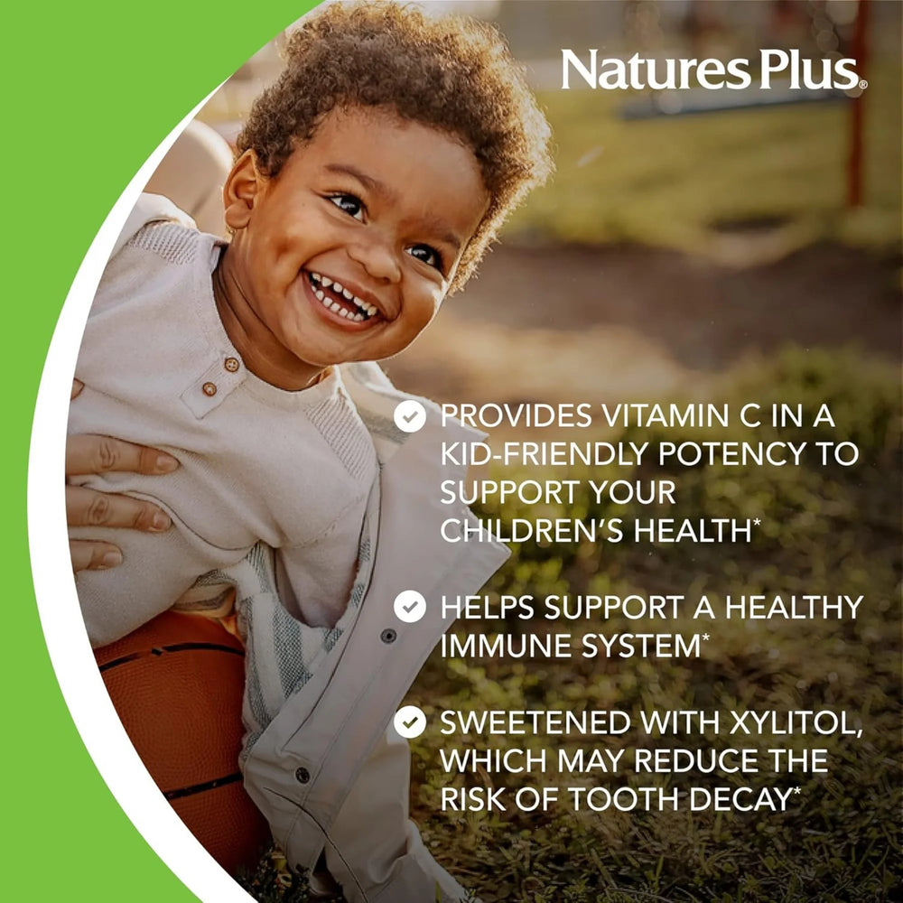 NaturesPlus, Animal Parade, Vitamin C, Children's Chewable Supplement, Sugar Free, Orange Juice, 90 Animal-Shaped Tablets