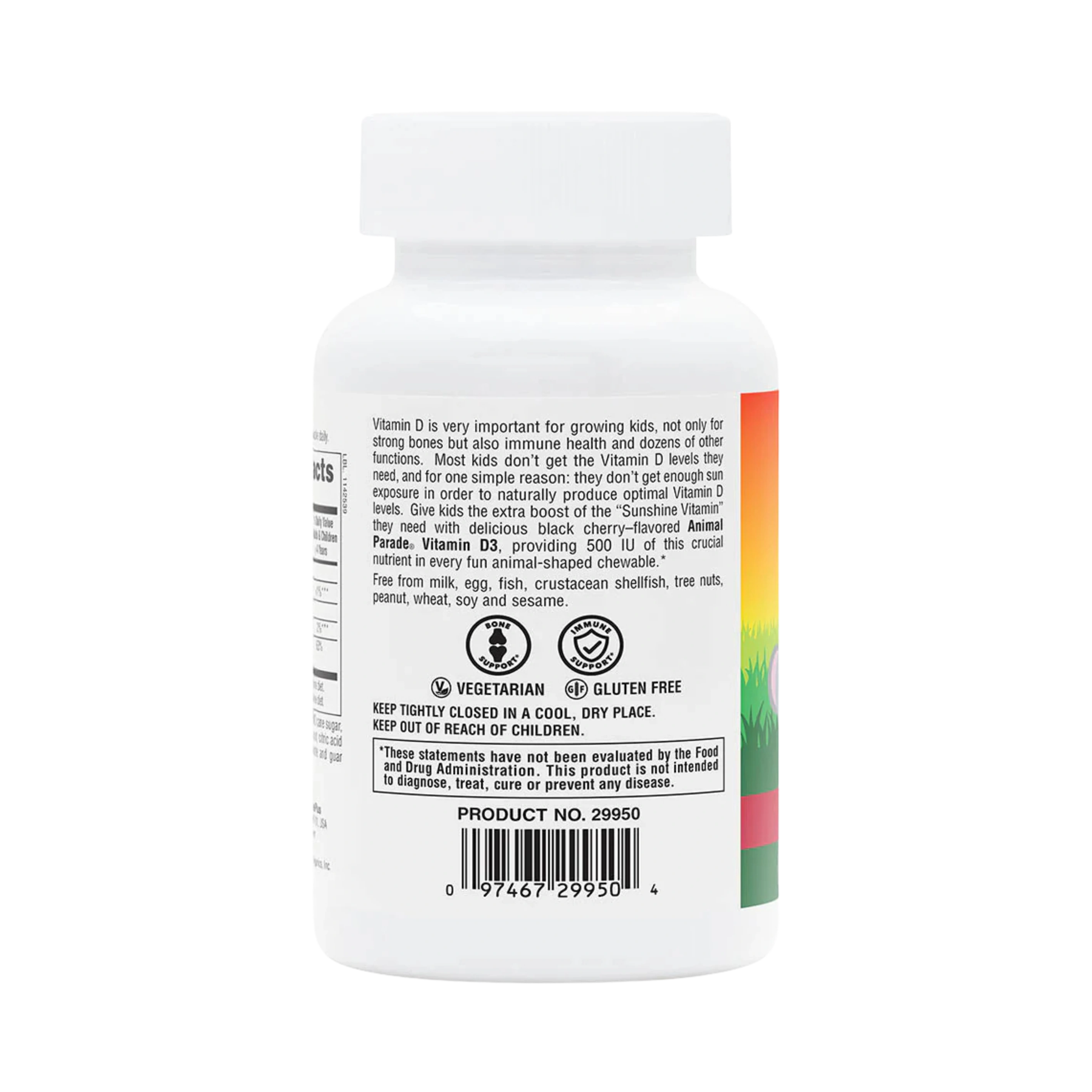NaturesPlus, Animal Parade, Vitamin D3, Black Cherry, 12.5 Mcg, 90 Animal-Shaped Tablets