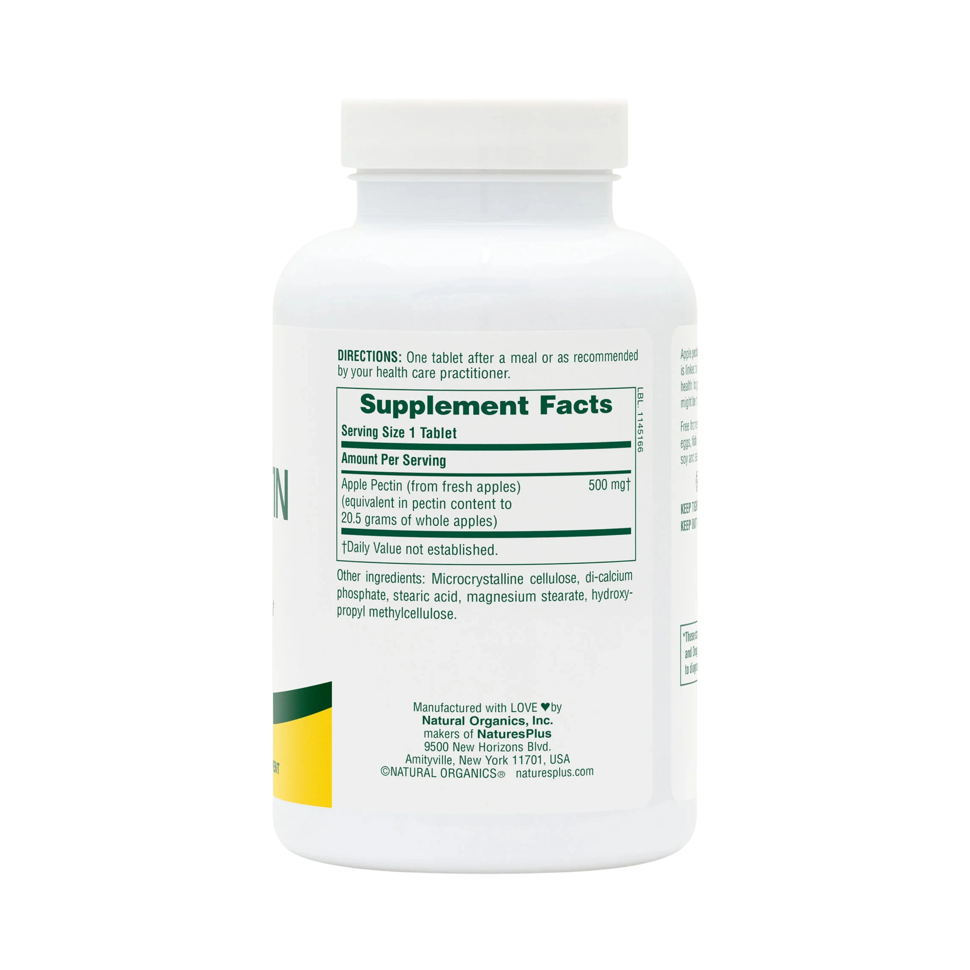 NaturesPlus, Apple Pectin, 500 Mg, 180 Tablets