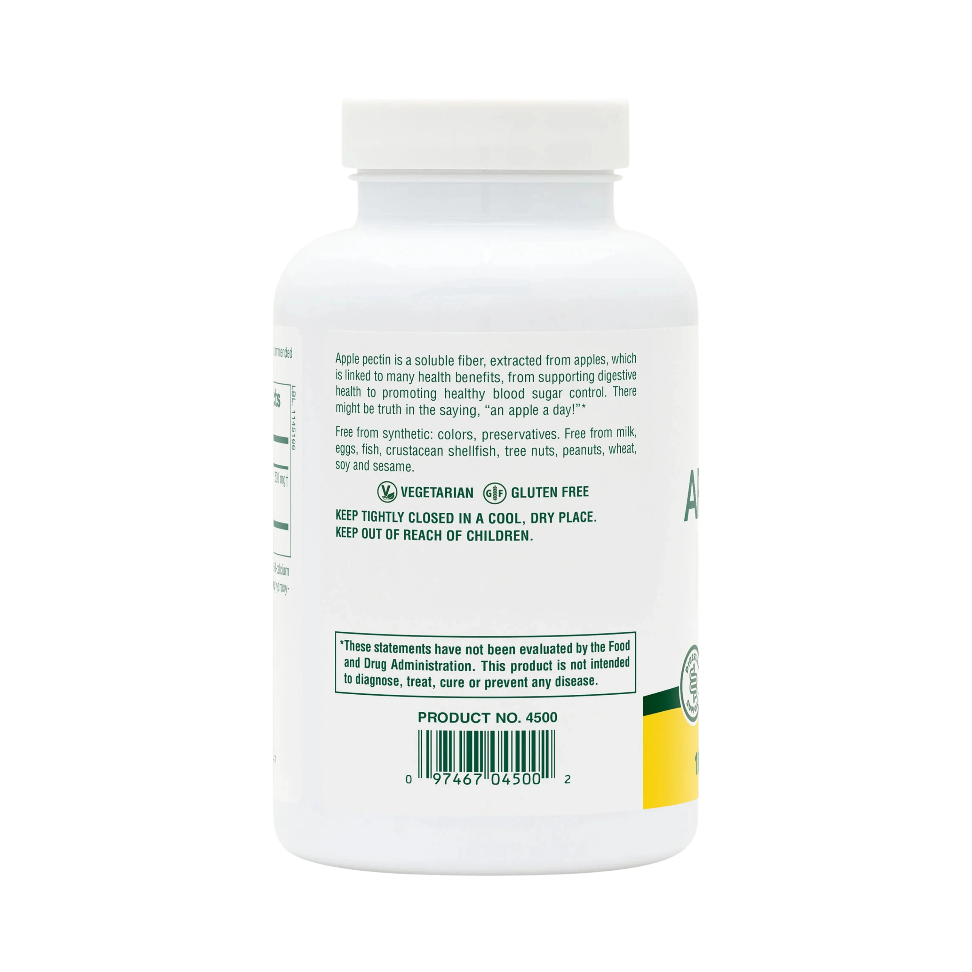 NaturesPlus, Apple Pectin, 500 Mg, 180 Tablets